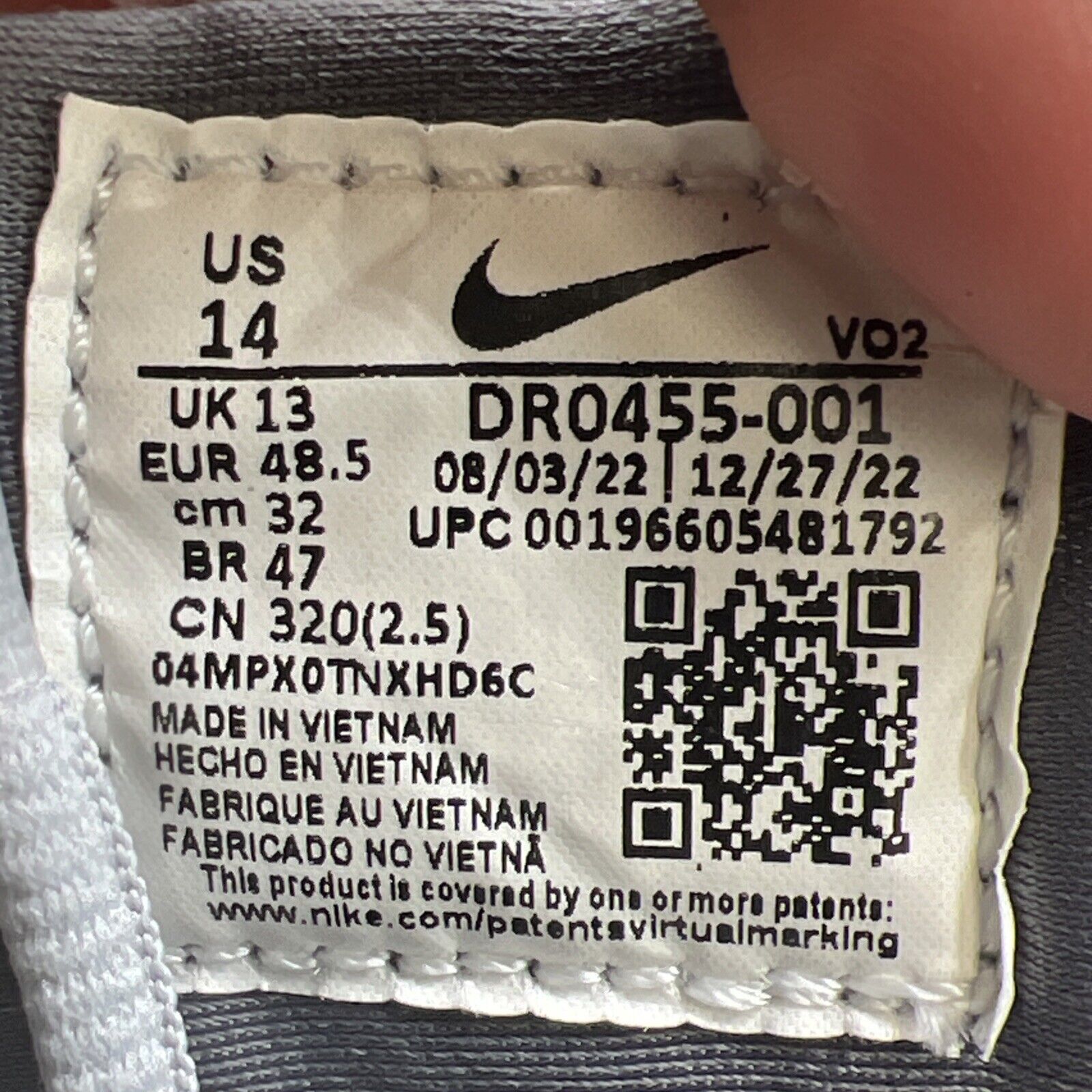 Size 14 - Nike Air Zoom Generation Retro Dark Grey (DR0455-001)