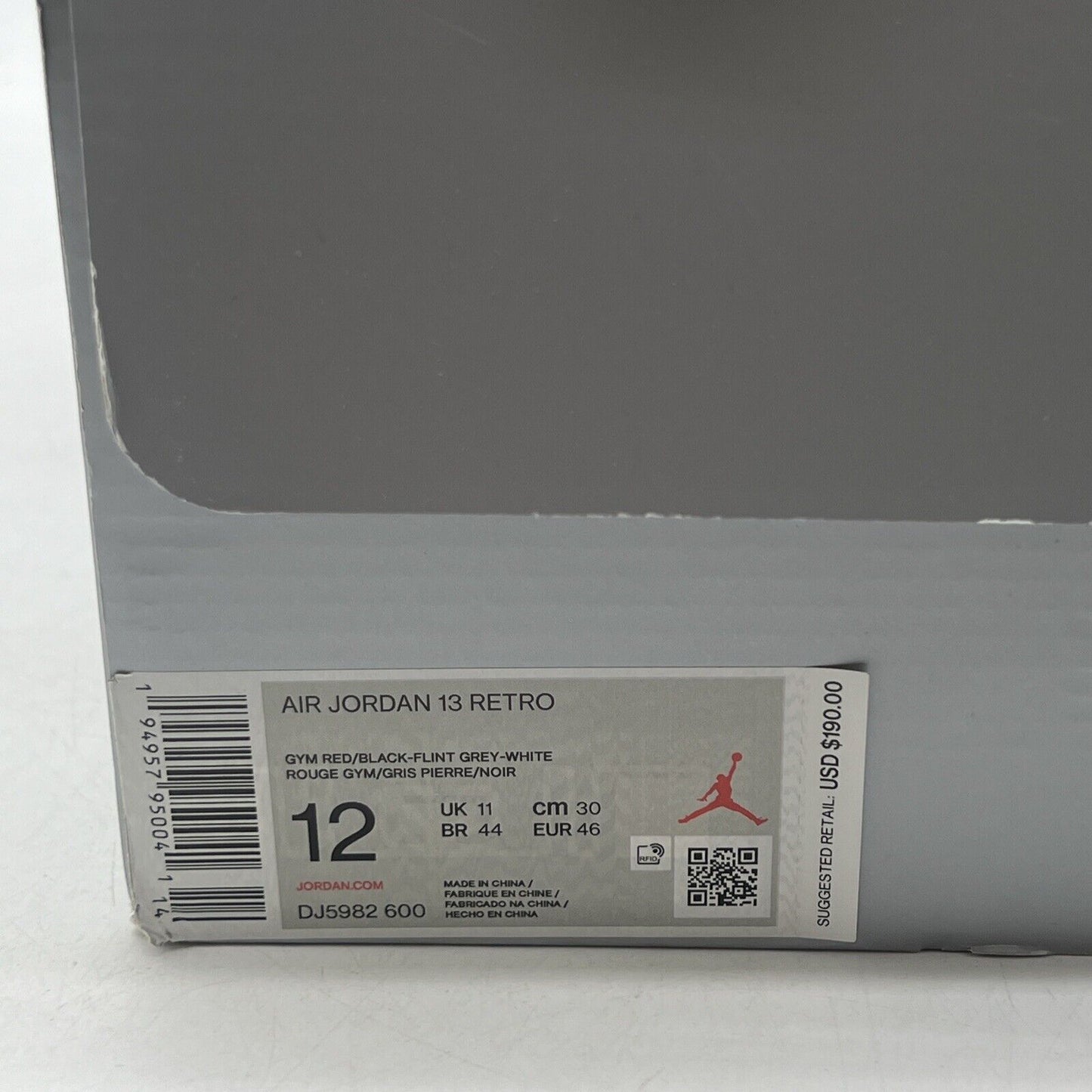 Size 12 - Jordan 13 Red/White - White Red Grey Suede (DJ5982-600)