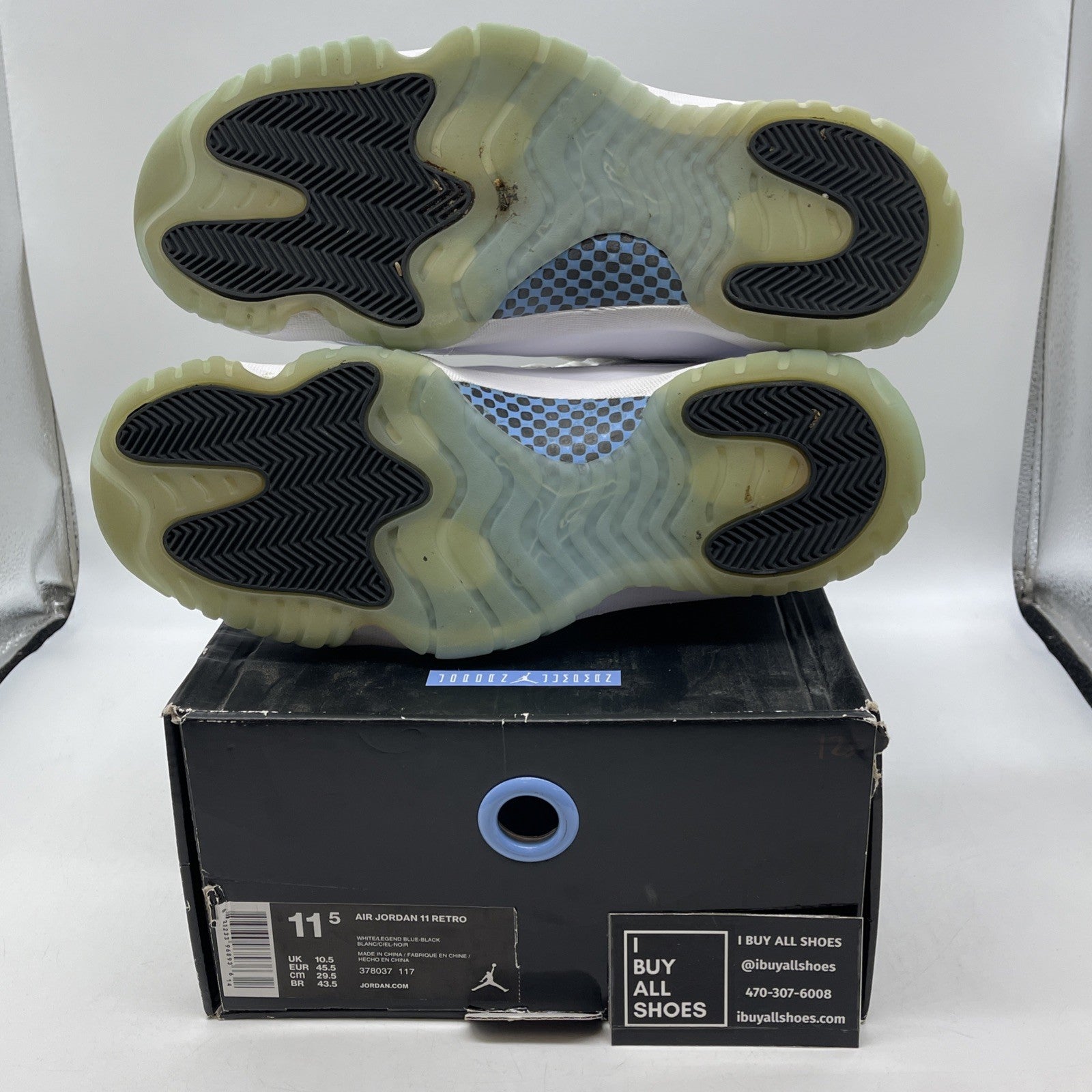 Size 11.5 - Air Jordan 11 Retro High Legend Blue (378037-117)