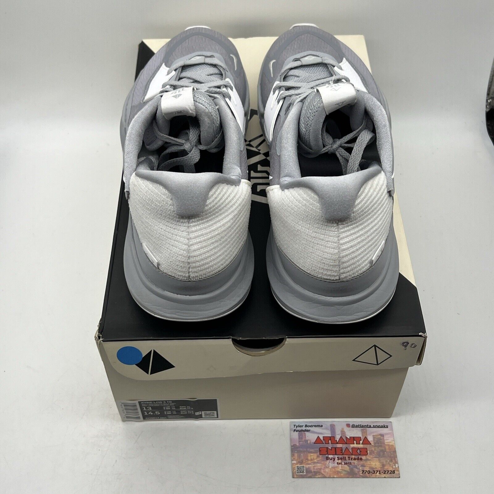 Size 13 - Nike Kyrie 5 Low Wolf Grey Suede Leather (DO9617-001)