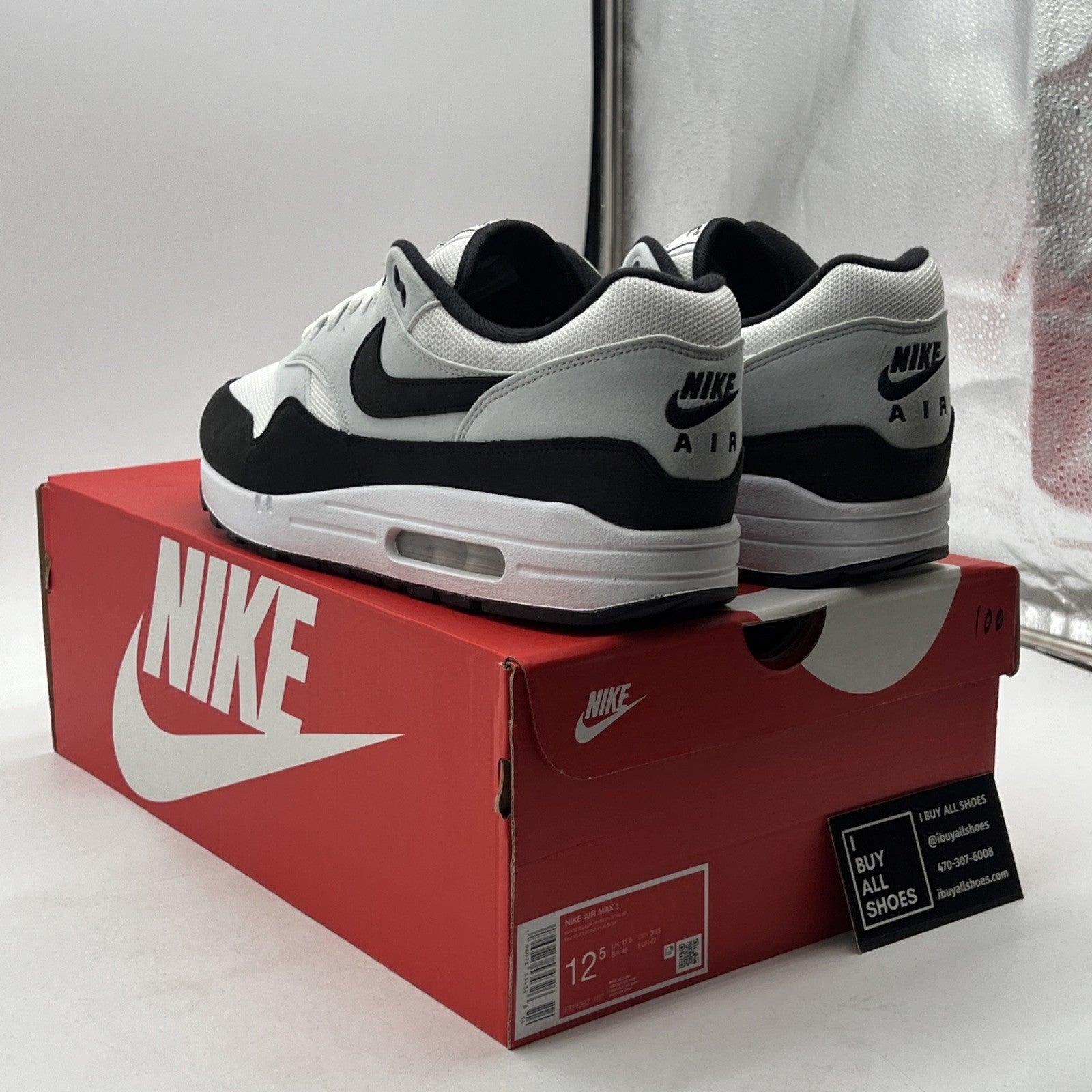 Size 12.5 - Nike Air Max 1 White Black (FD9082-107)