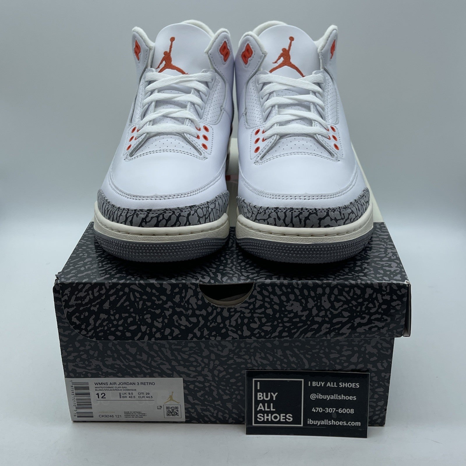 Size 12W -Nike Air Jordan 3 Retro Georgia Peach White Cosmic (CK9246-121)