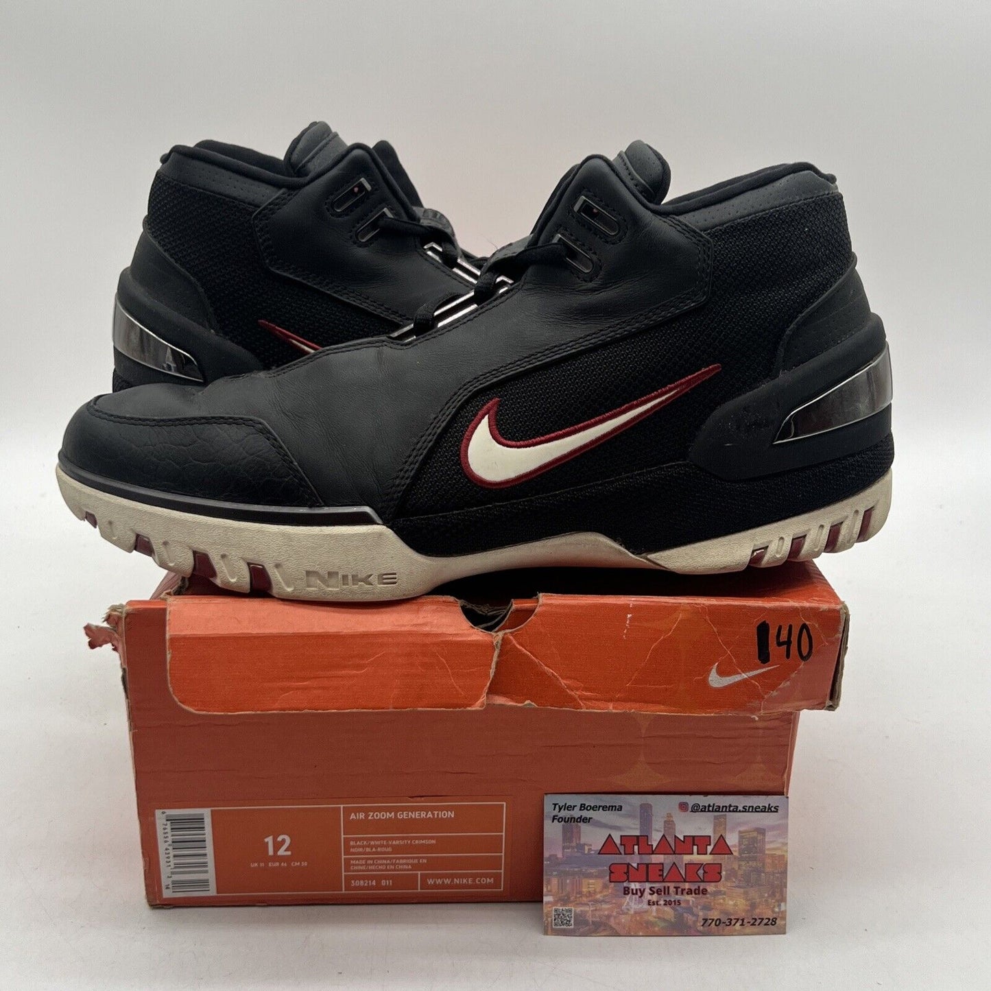 Size 12 - Nike Air Zoom Generation 2004 King's Rook Black Red White (308214-011)