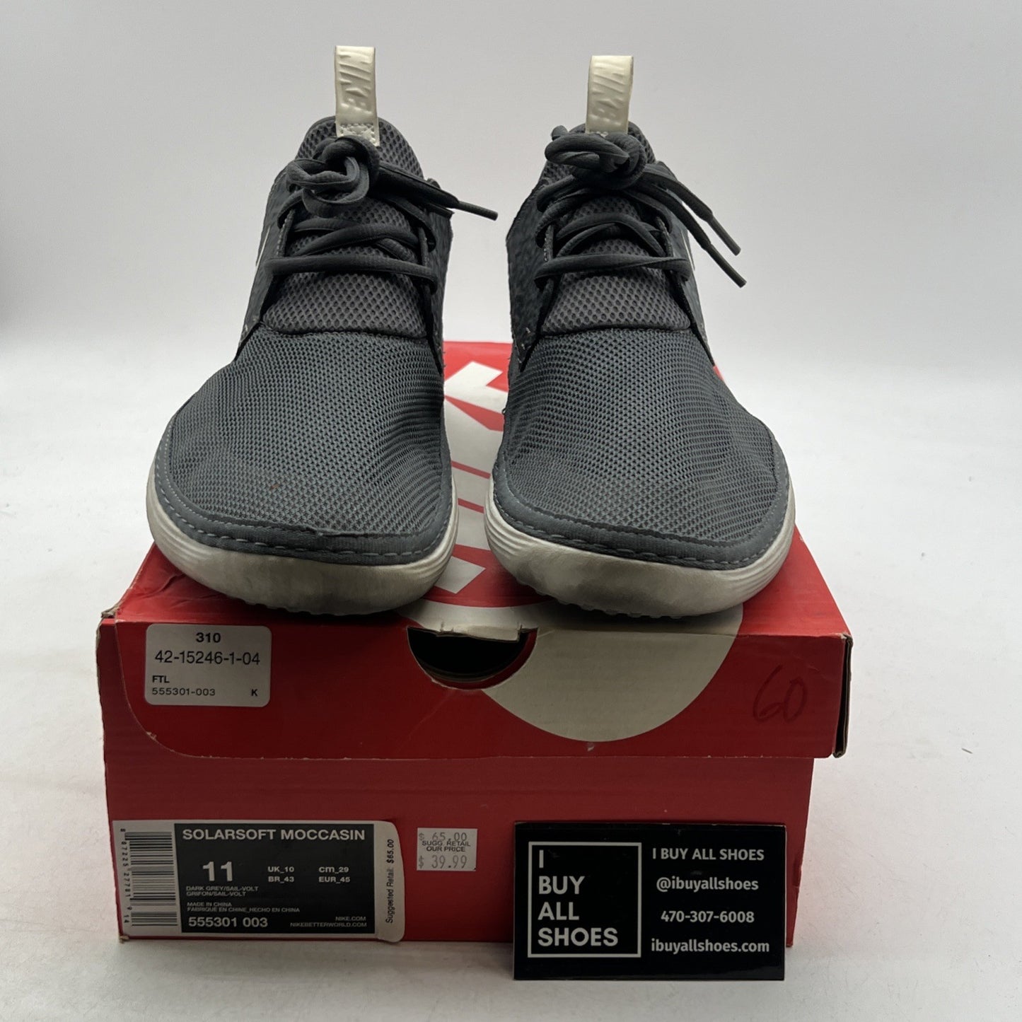 Size 11 - Nike Solarsoft Moccasin 2 Running Sneaker (555301-003)