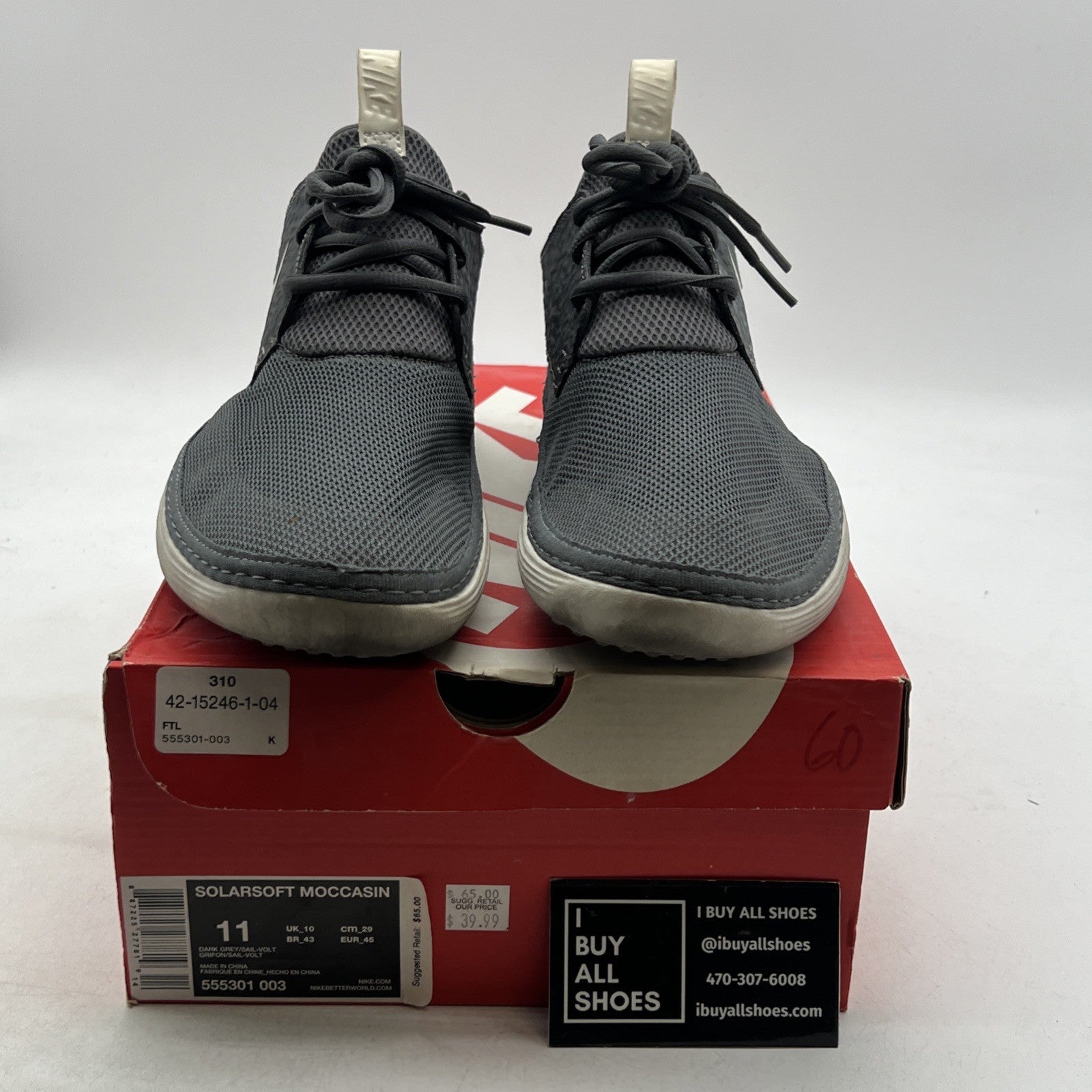 Size 11 - Nike Solarsoft Moccasin 2 Running Sneaker (555301-003)