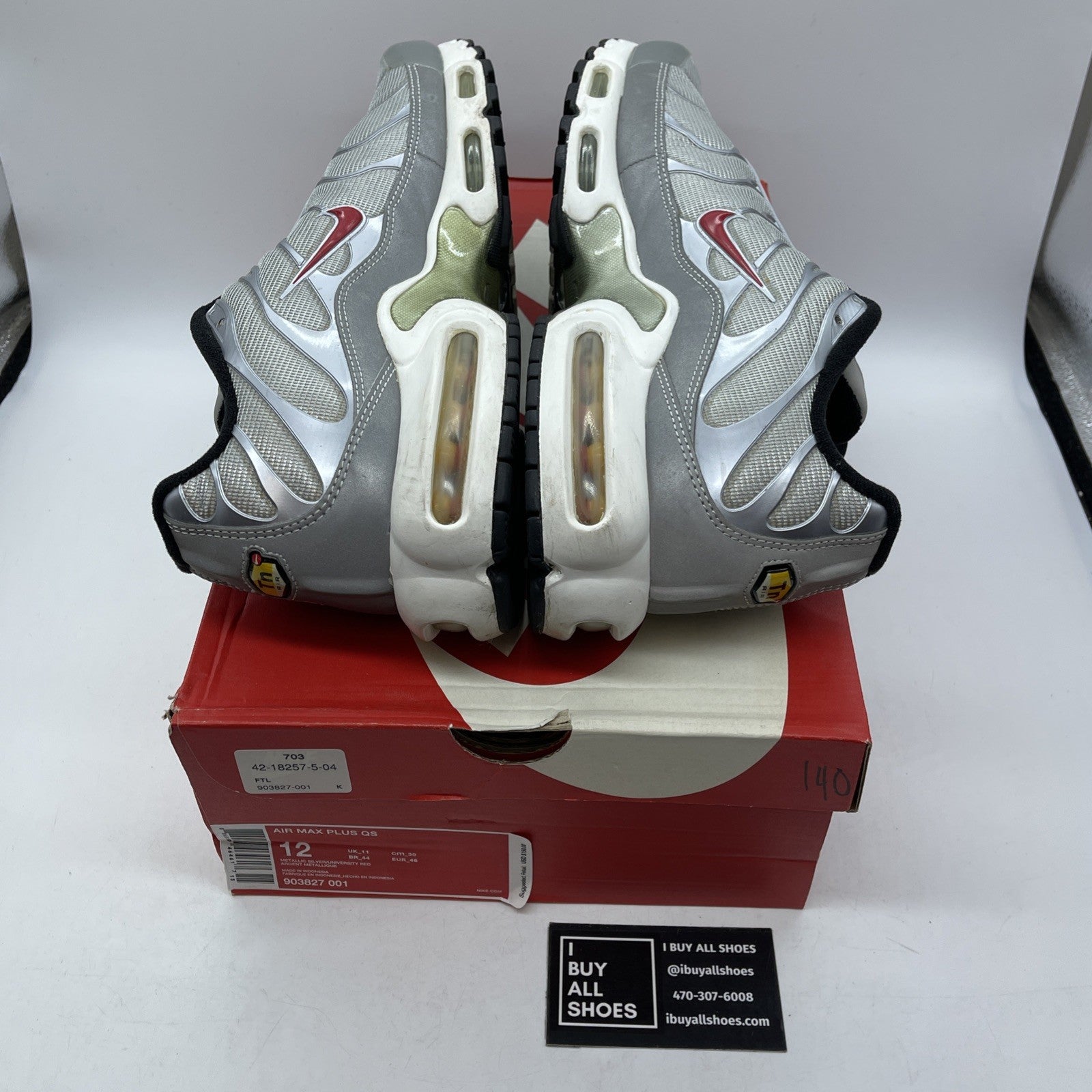Size 12 - Nike Air Max Plus QS Silver Bullet Suede Leather (903827-001)