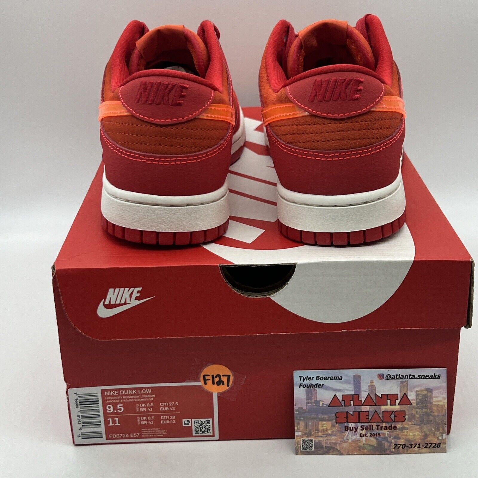 Size 9.5 - Nike Dunk Low Atlanta 2023 Brand New Og All