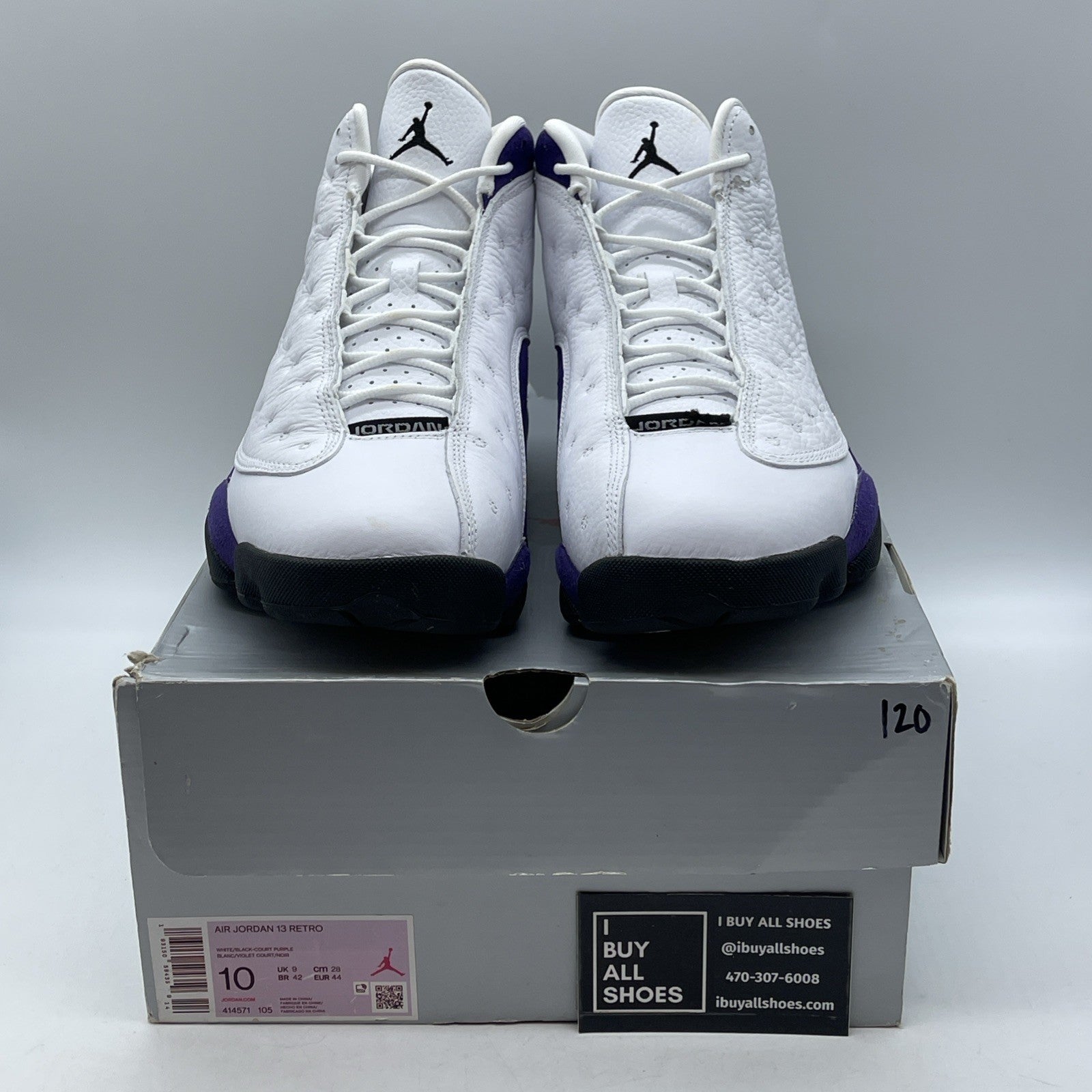 Size 10 - Air Jordan 13 Retro Lakers Purple White Suede Leather (414571-105)