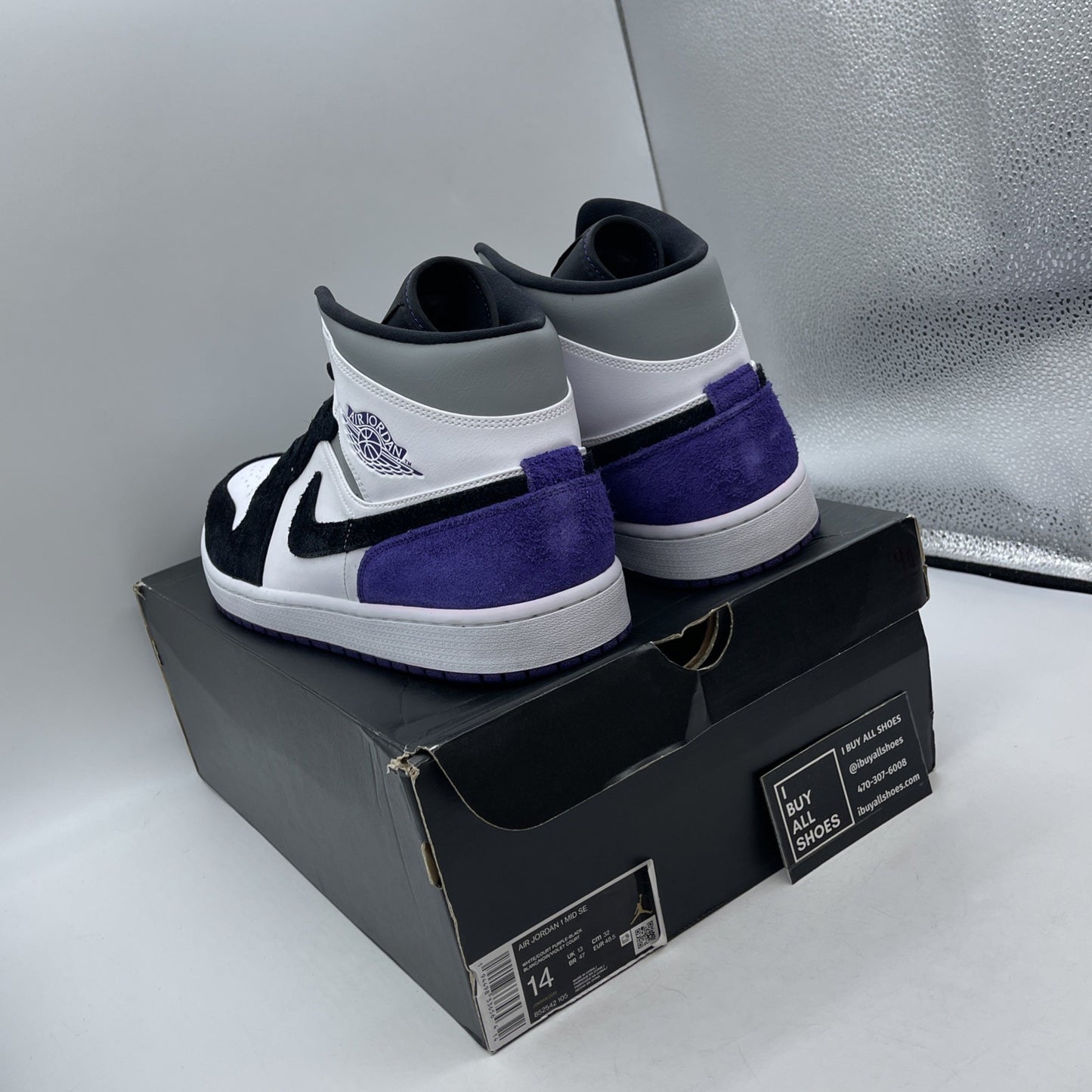 Size 14 - Air Jordan 1 SE Mid Varsity Purple (852542-105)