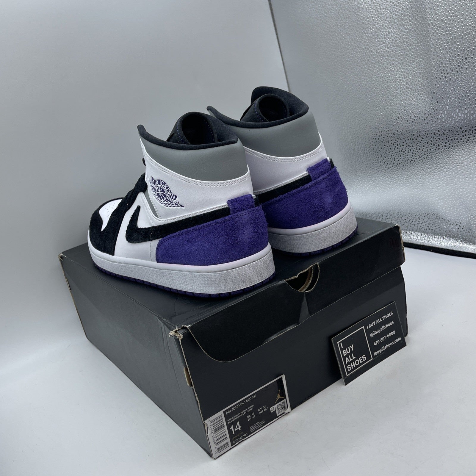 Size 14 - Air Jordan 1 SE Mid Varsity Purple (852542-105)