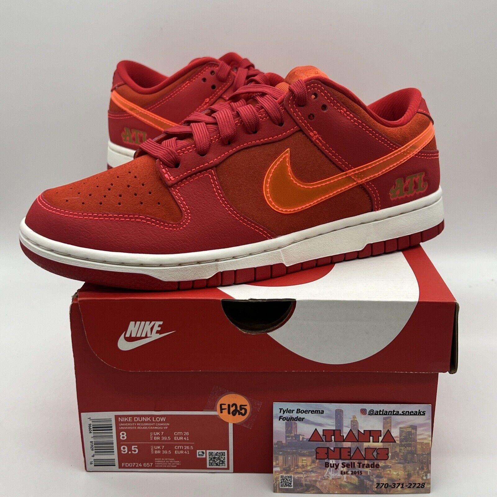 Men's Nike Dunk Low University Red/Bright Crimson (FD0724 657) Brand New Og All