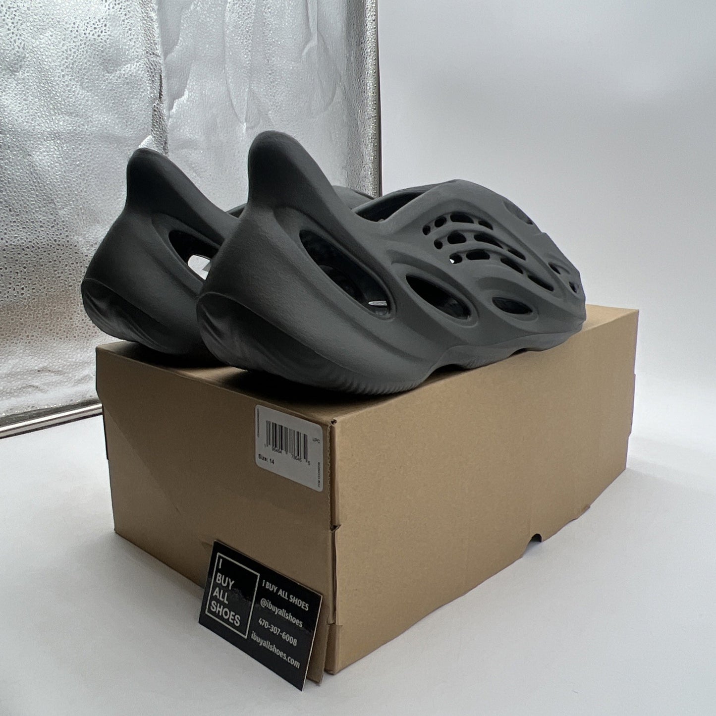 Size 14 - Adidas Yeezy Foam RNNR Runner Carbon Men Sneaker Slides (IG5349)