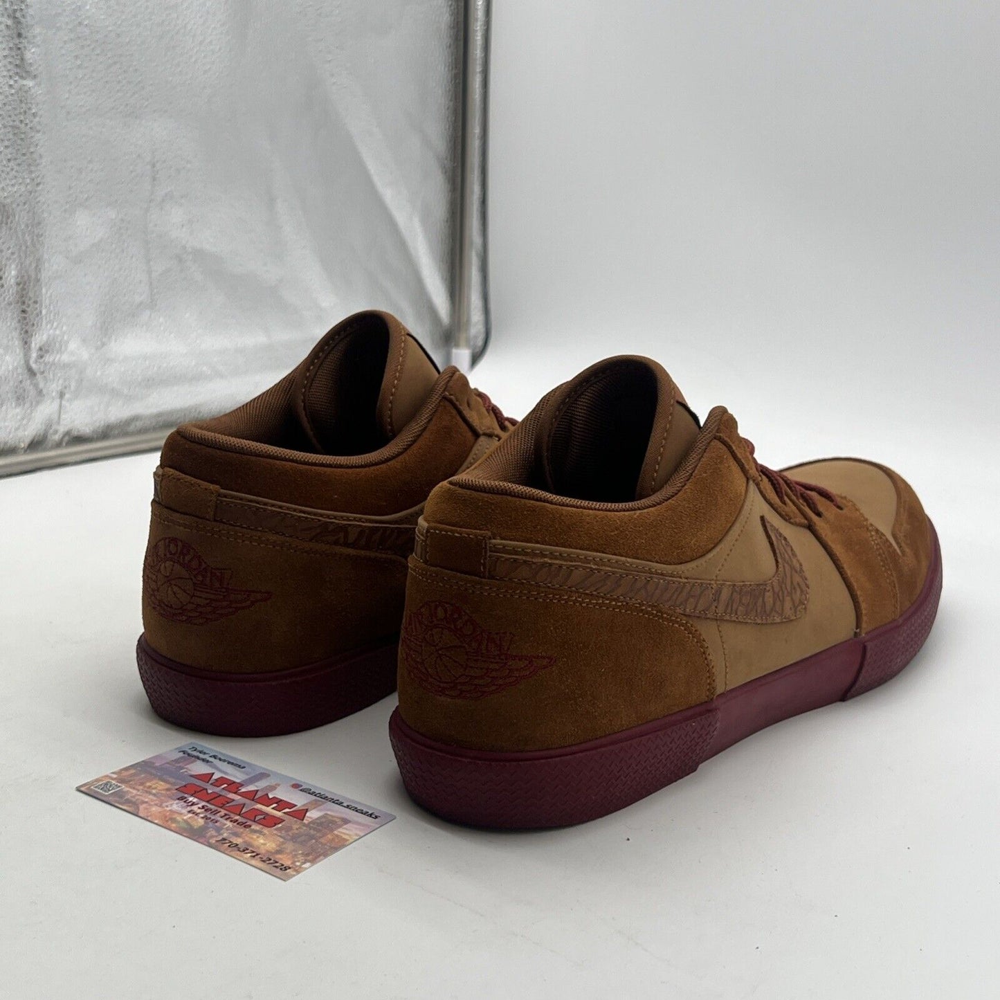 Size 14 - Nike Air Jordan 1 Low Men's Shoes  Retro V1 Brown Suede (481177-202)
