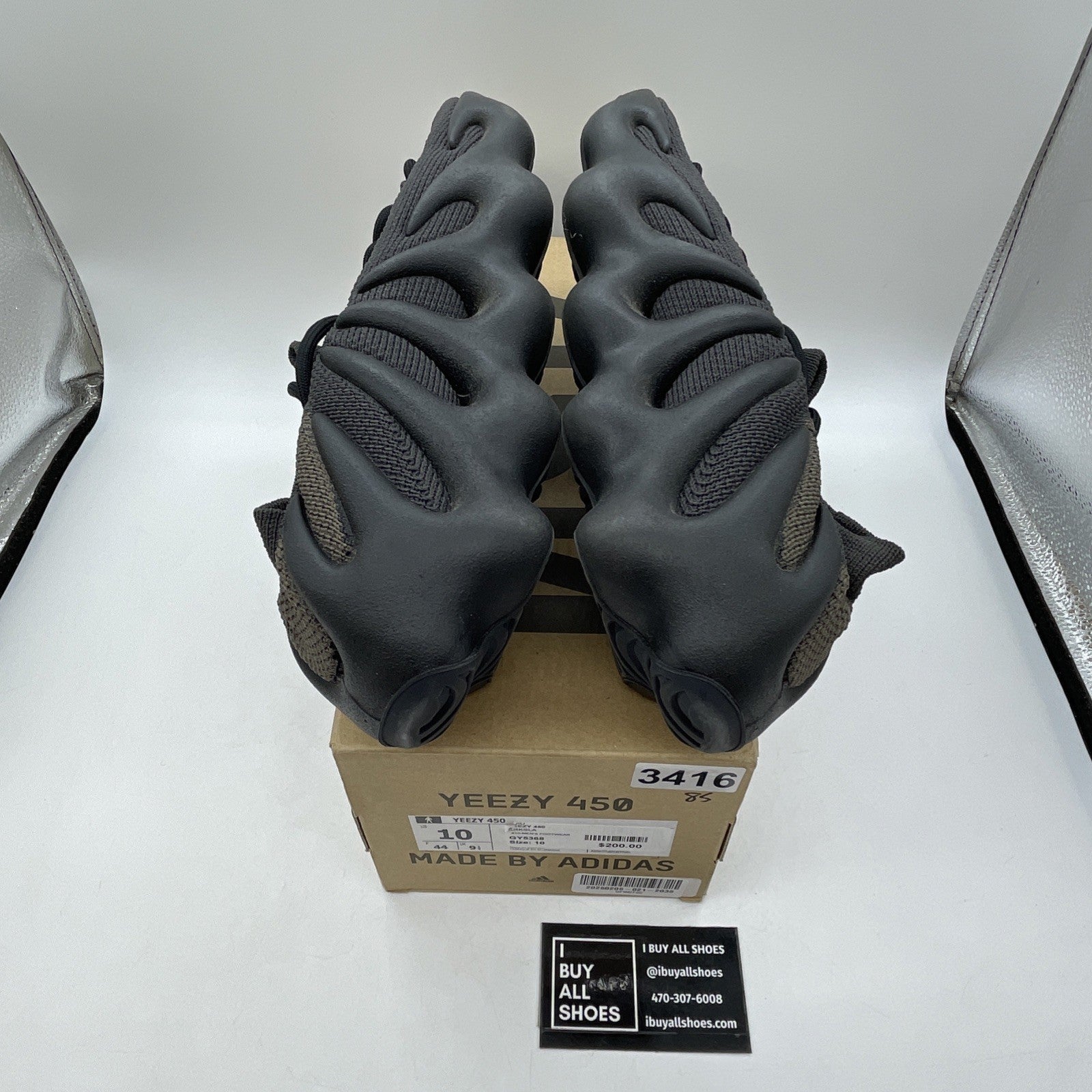 Size 10 - adidas Yeezy 450 Dark Slate Black Grey Suede (GY5368)