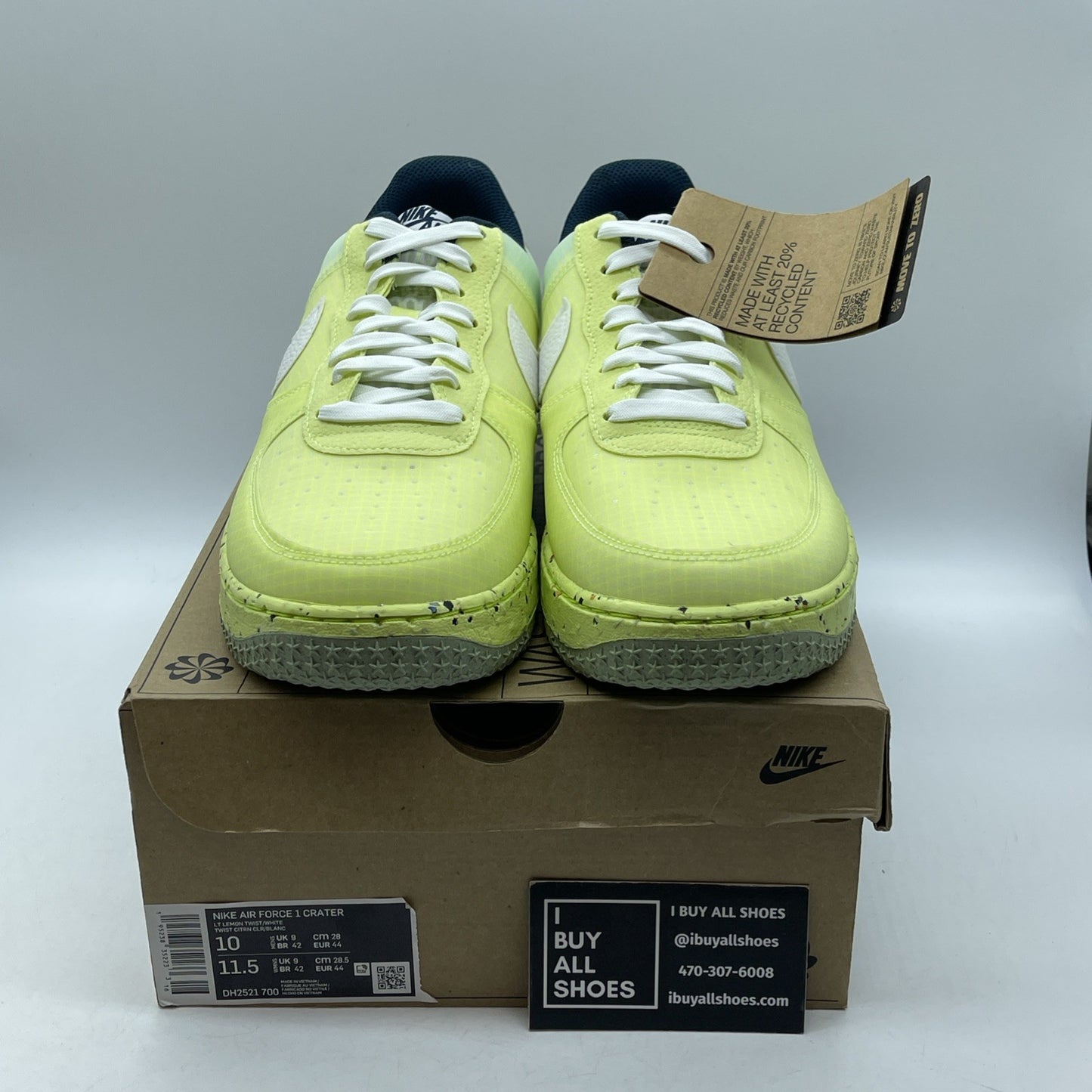Size 10 - Nike Air Force 1 Crater Light Lemon Twist White (DH2521-700)