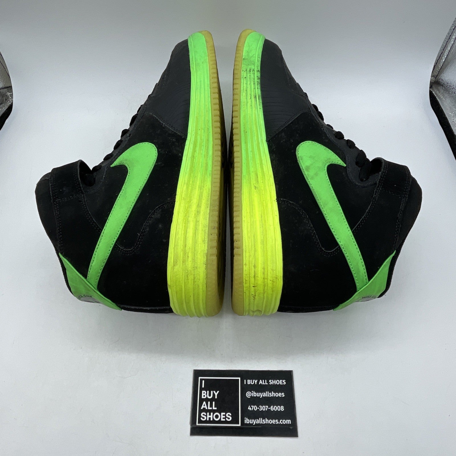 Size 14 - Nike Lunar Force 1 Leather Mid Black (555089-004)
