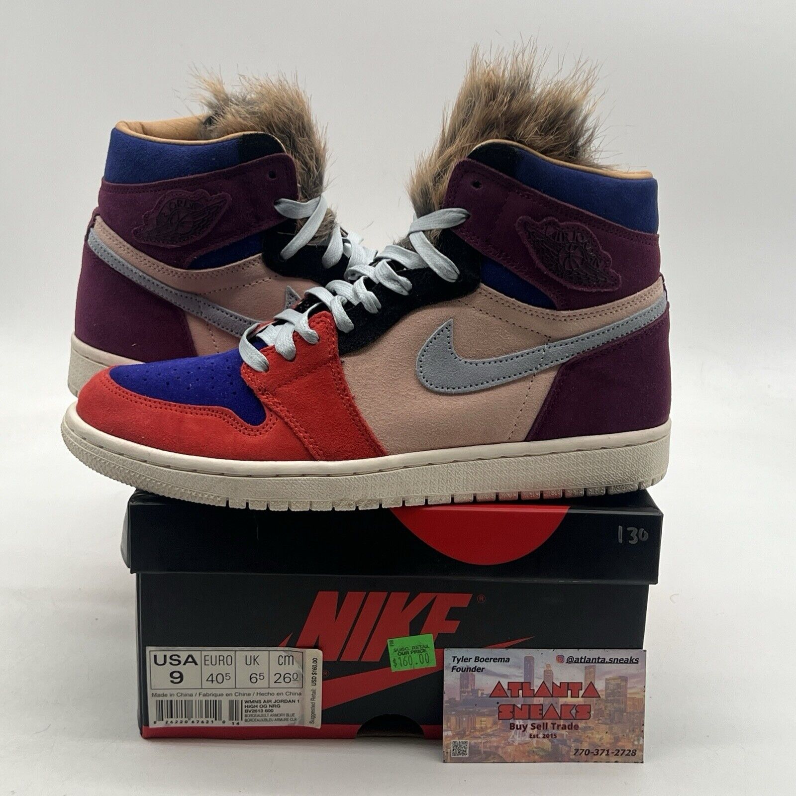 Size 9 - Aleali May x Air Jordan 1 Retro High Court Lux W (BV2613-600)