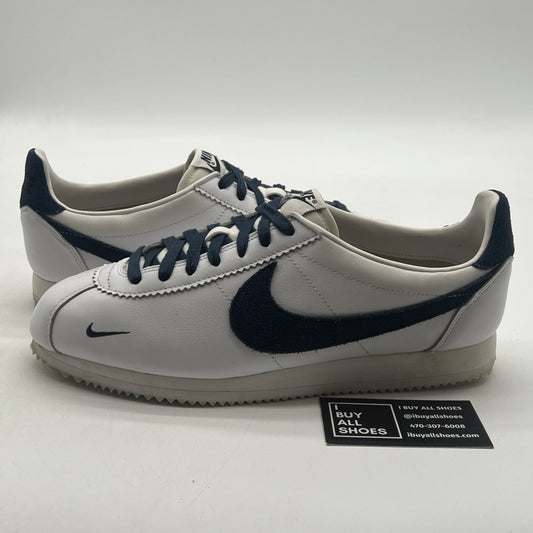 Size 10 - Nike ID Cortez White/Navy Running Shoes (898727-981)