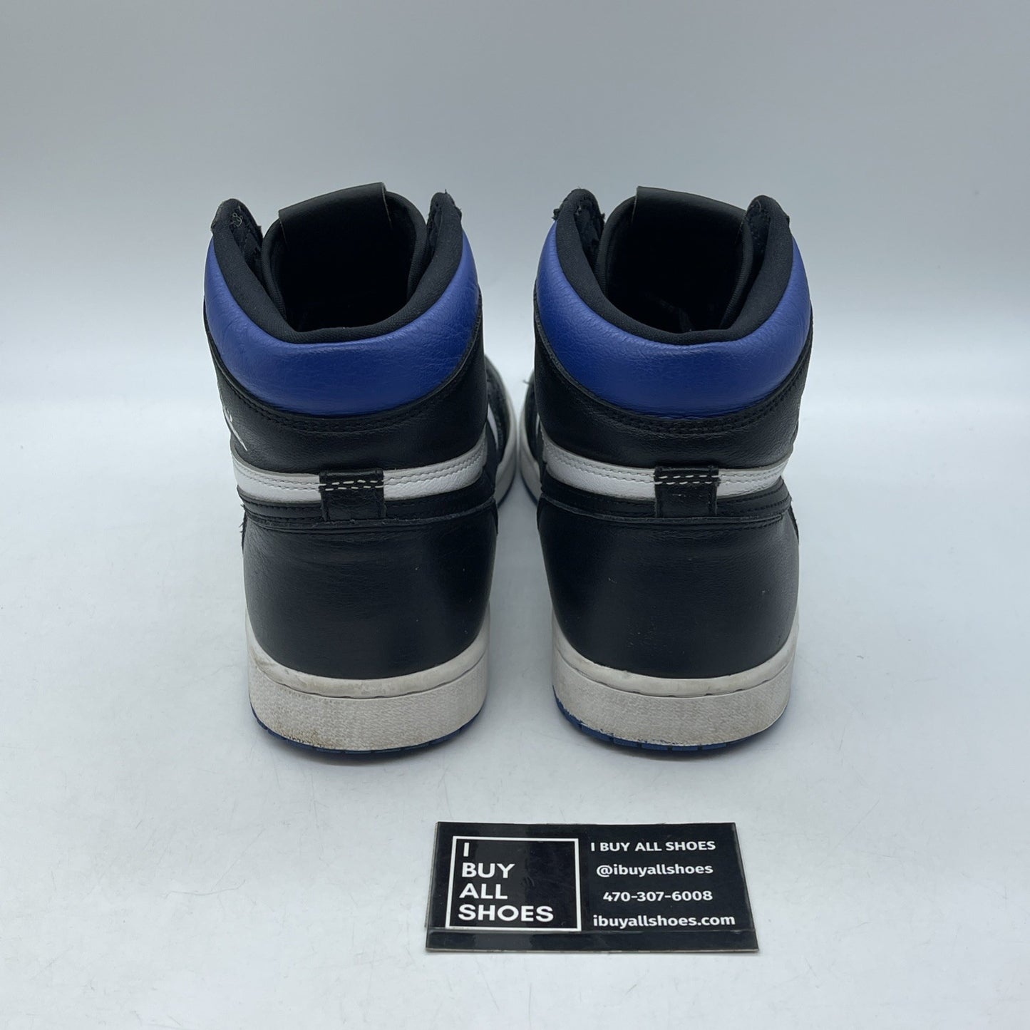 Size 10 - Jordan 1 Retro OG High Royal Toe Black Blue Leather (555088-041)