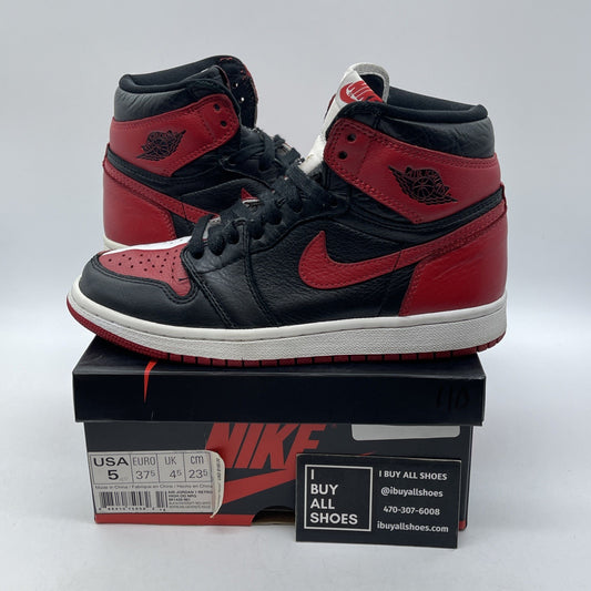 Size 5 - Air Jordan 1 Retro OG NRG High Homage to Home Red White (861428-061)