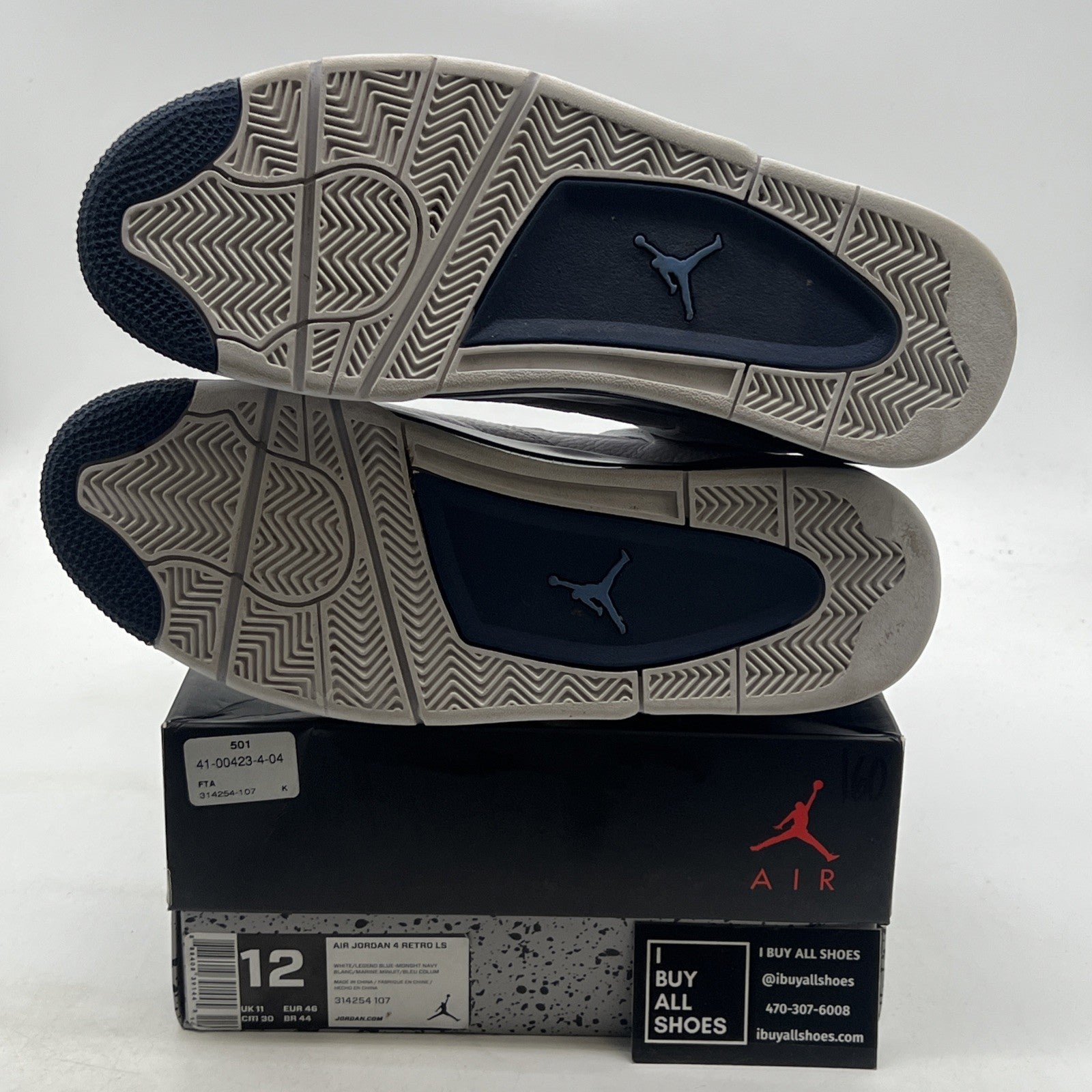 Size 12 - Air Jordan 4 Retro LS Columbia (314254-107)