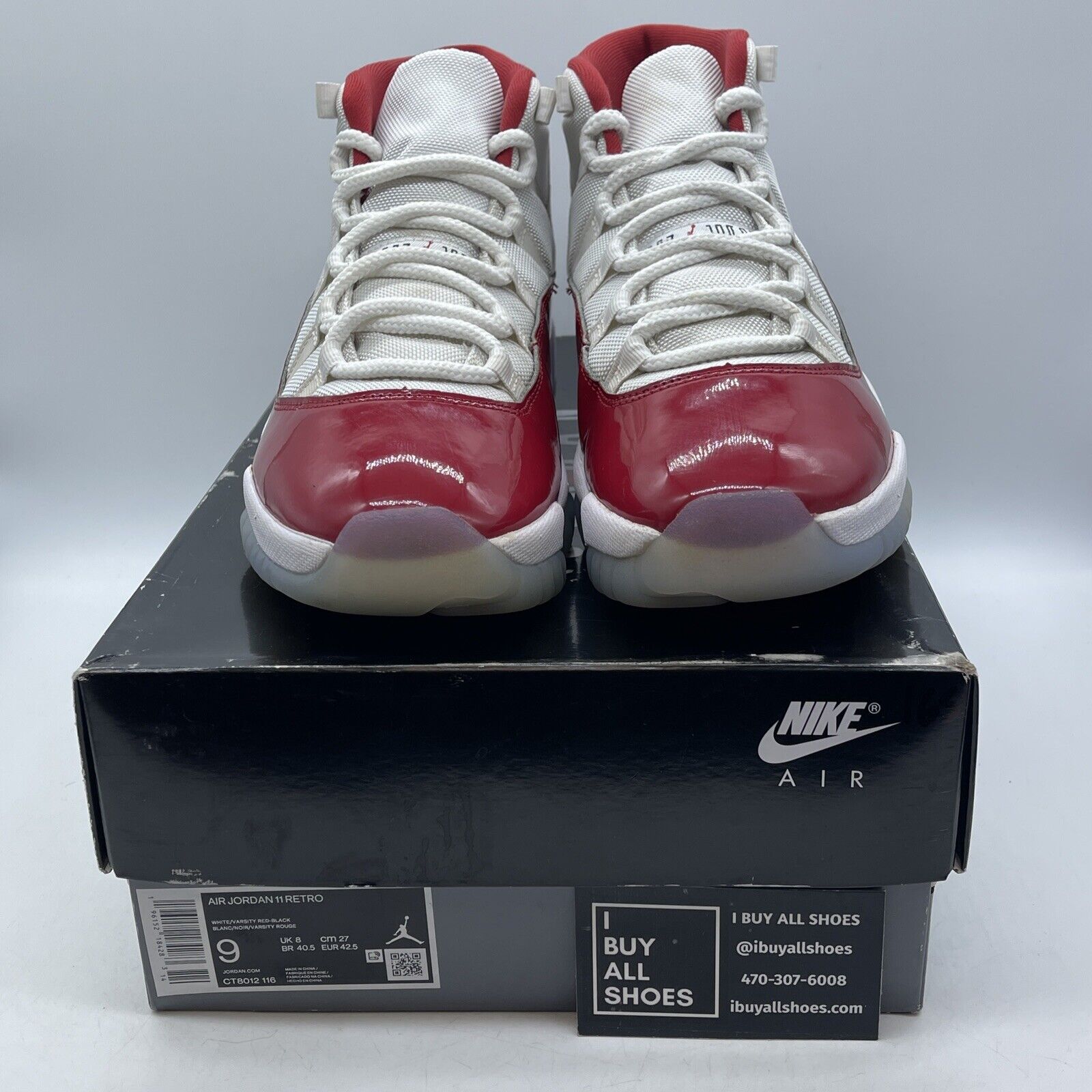 Size 9 - Jordan 11 Retro High Cherry Red White Leather Suede (CT8012-116)