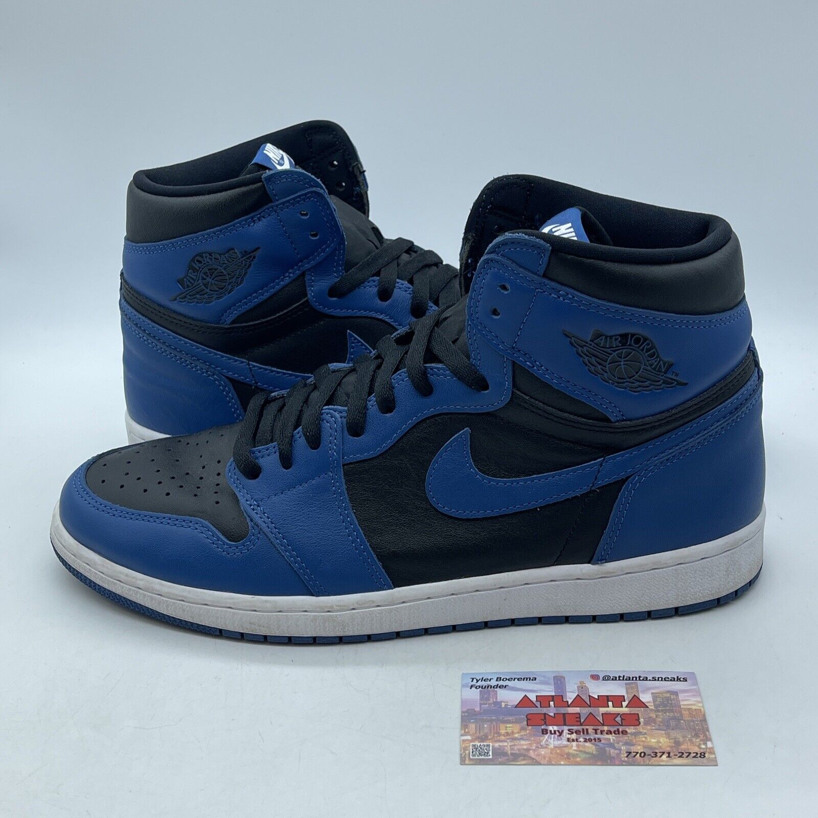 Size 12 - Jordan 1 Retro OG High Dark Marina Blue Black White (555088-404)