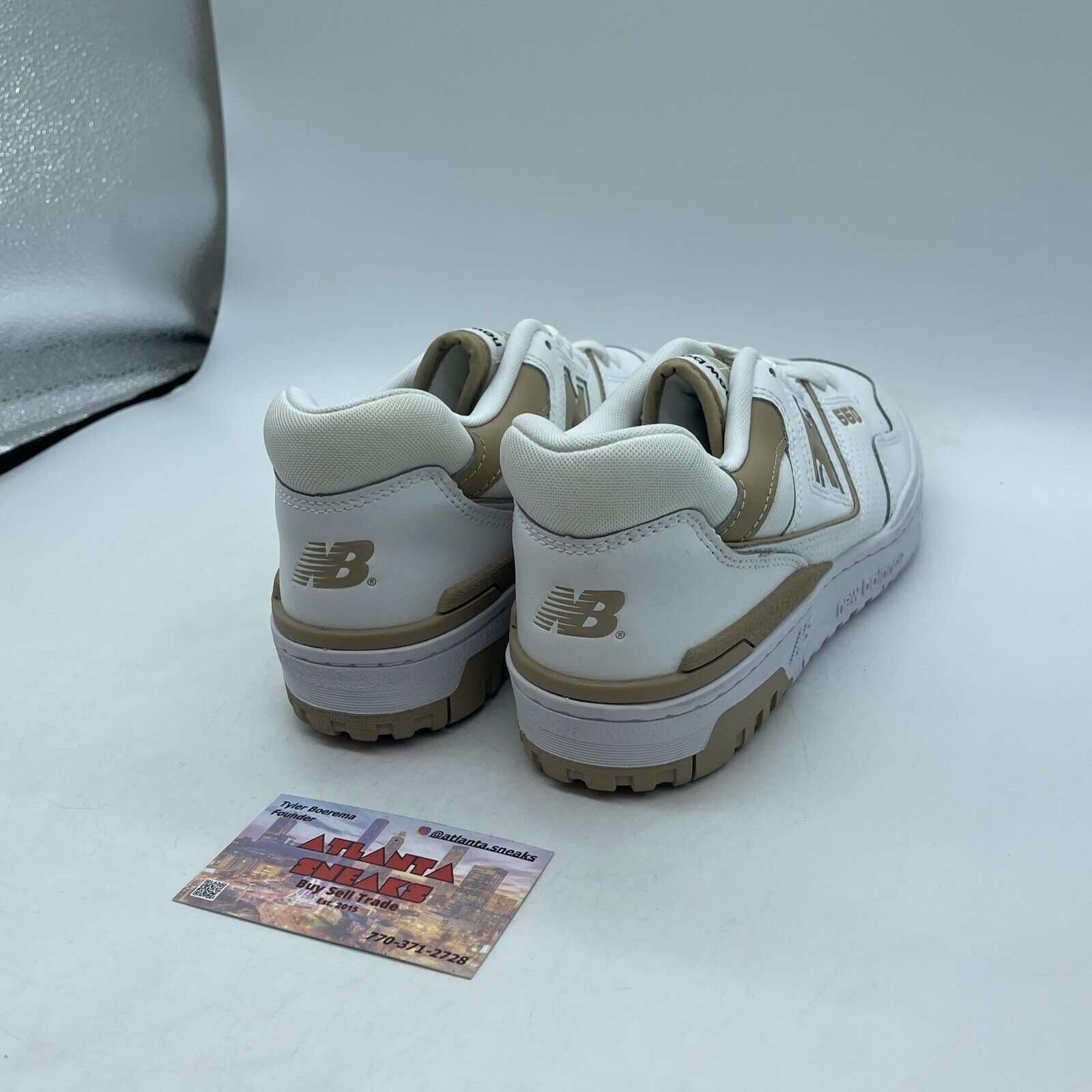 Size 9.5W - New Balance 550 White Incense White Brown Leather (BBW550BT)