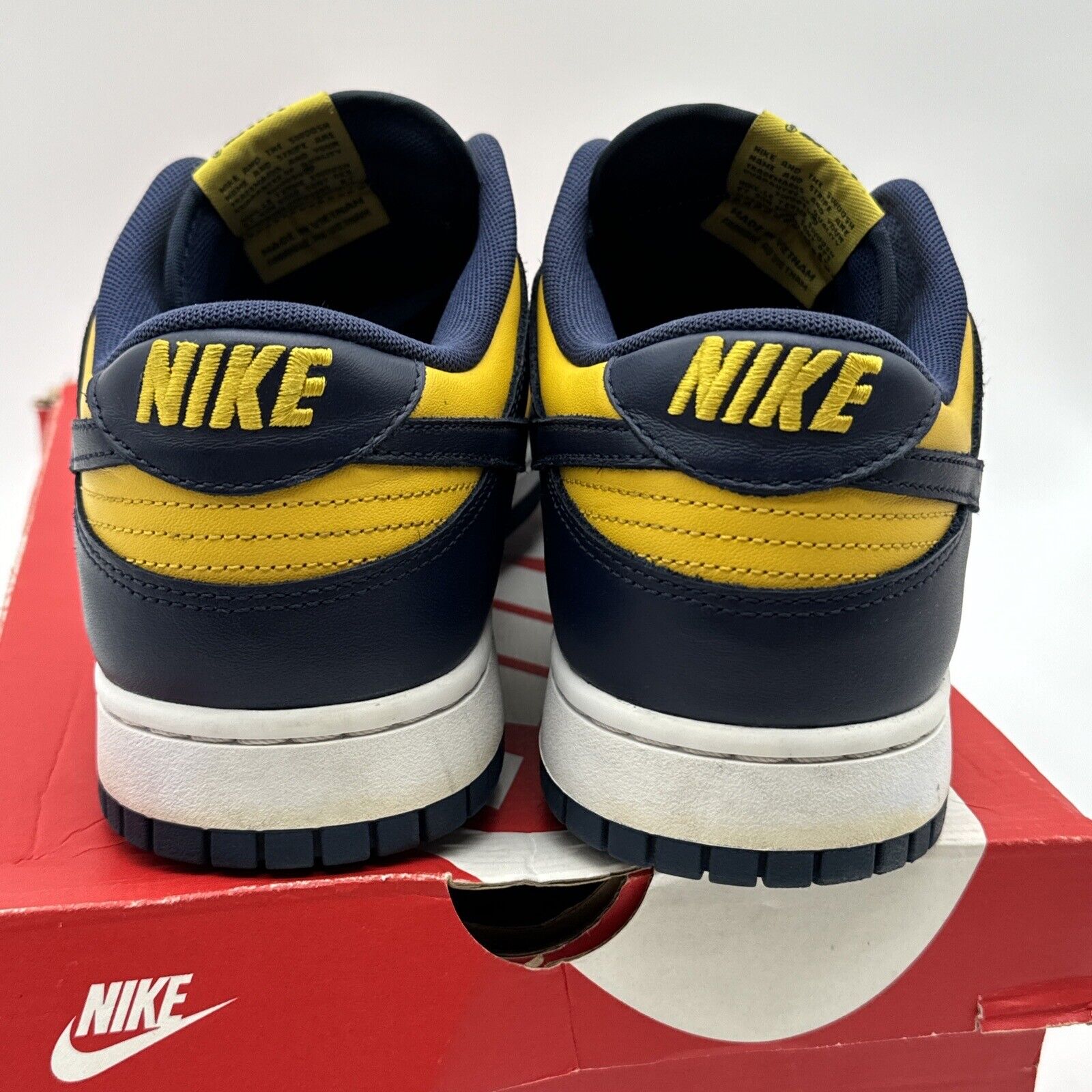 Size 13 - Nike Dunk Low Michigan 2021 Blue Maize Midnight Navy Leather OG All M