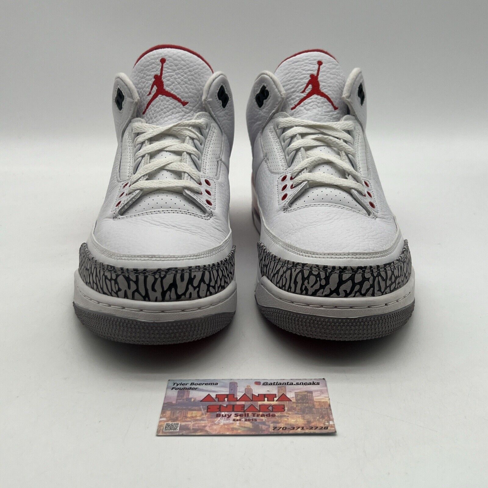 Size 12 - Jordan 3 Retro Hall of Fame 2018 White Black Red Leather (136064-116)