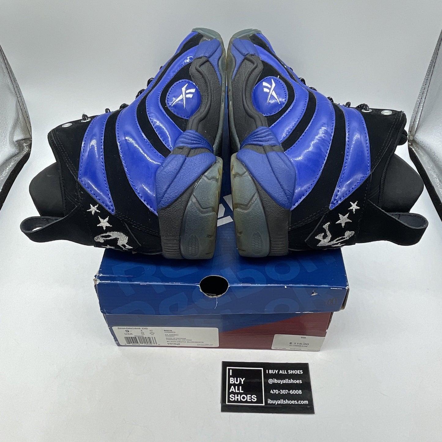 Size 9 - Reebok Shaqnosis Og Orlando Magic Blue Black Silver Suede (V51848)