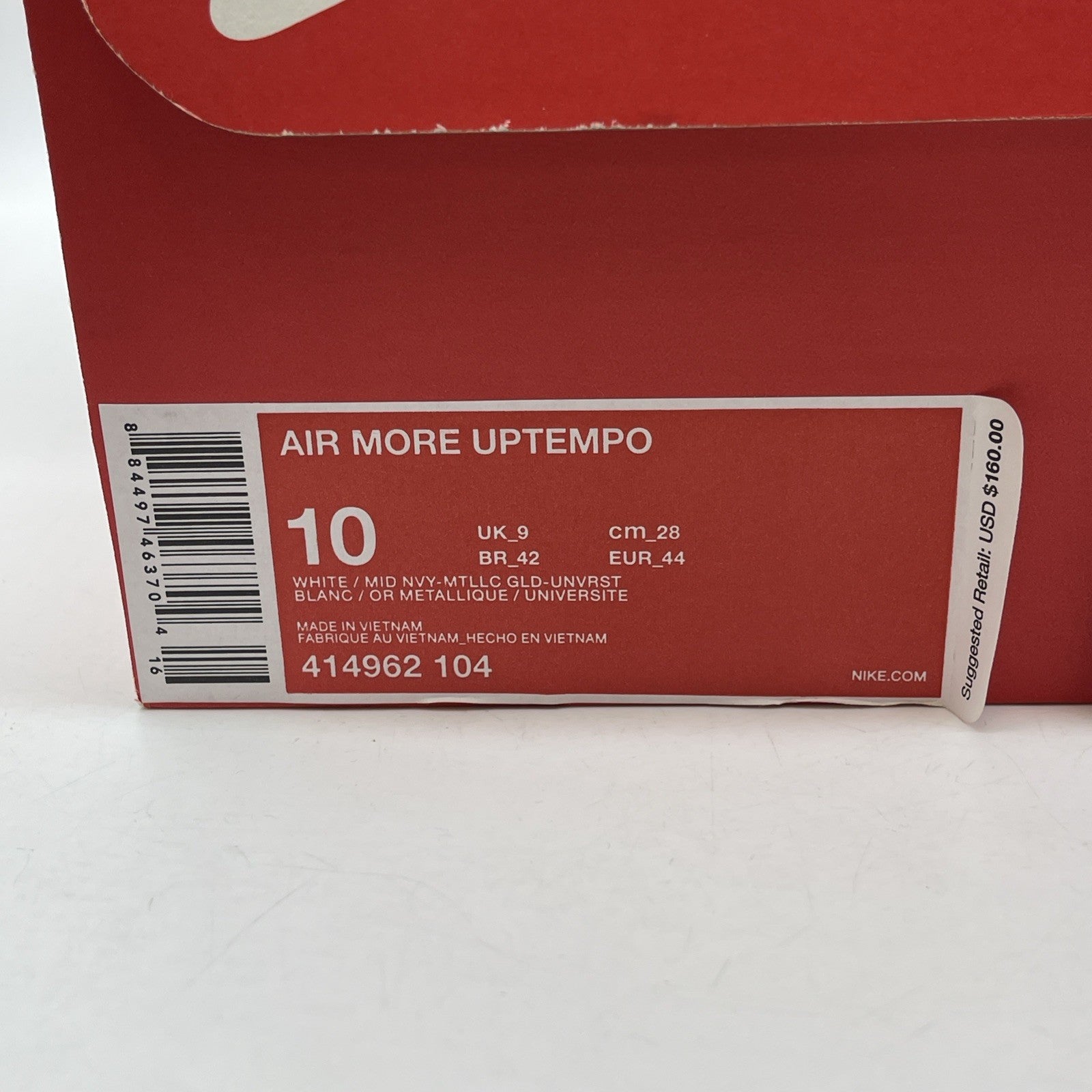 Size 10 - Nike Air More Uptempo 2016 Olympic Blue White Suede (414962-104)
