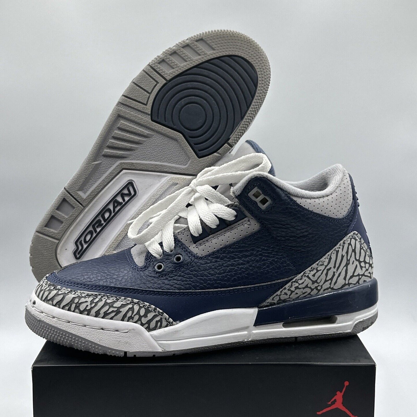 Air Jordan 3 Retro Big Kids Style : 398614 Georgetown size 5.4 5 with Box.