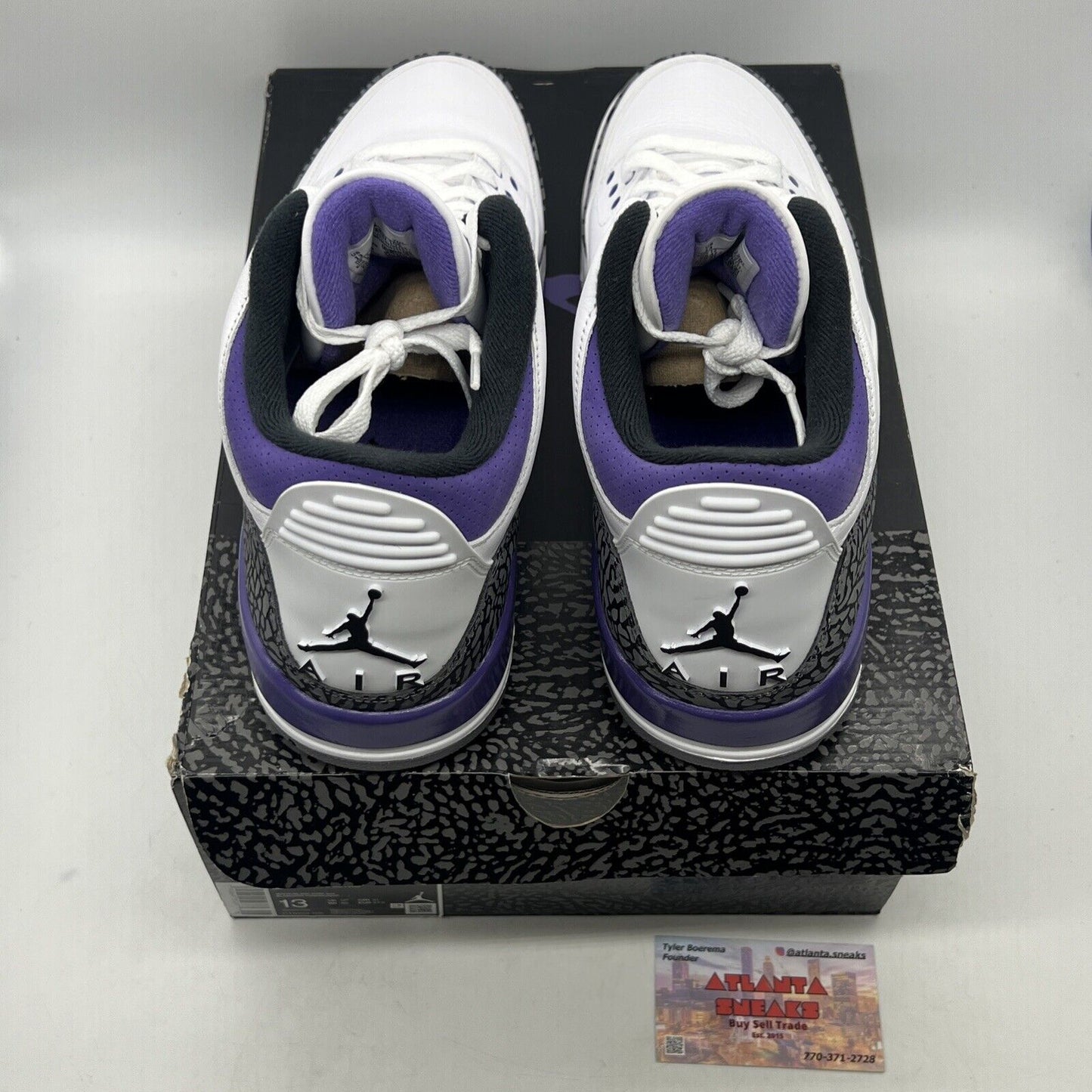 Size 13 - Jordan 3 Retro Mid Dark Iris White Leather Grey (CT8532-105)