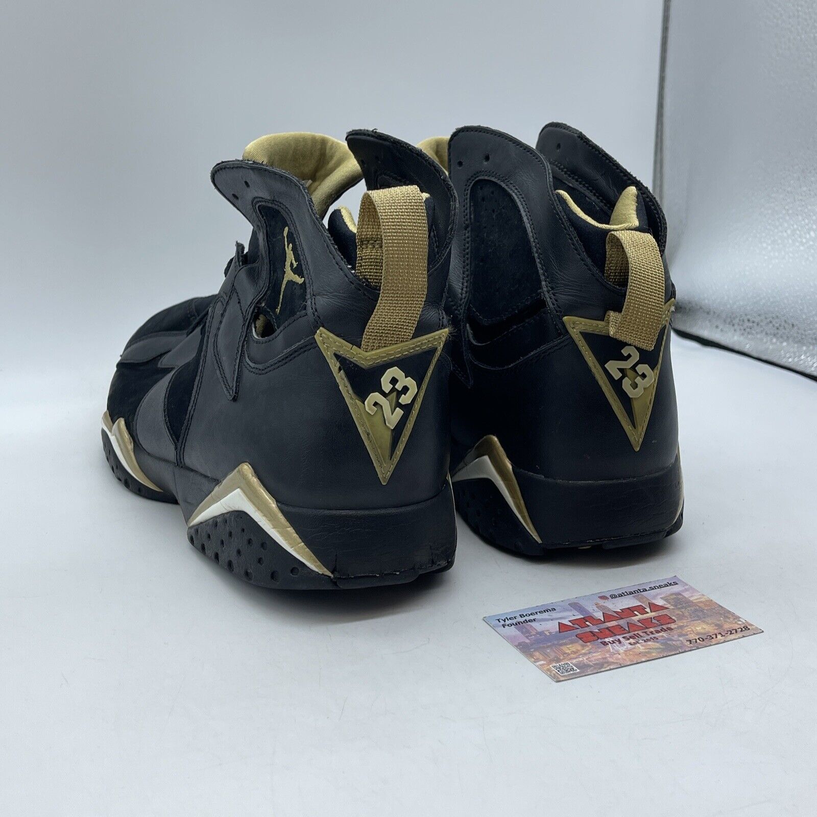 Size 13 - Air Jordan 7 Retro Golden Moments Black Suede Leather (304775-030)