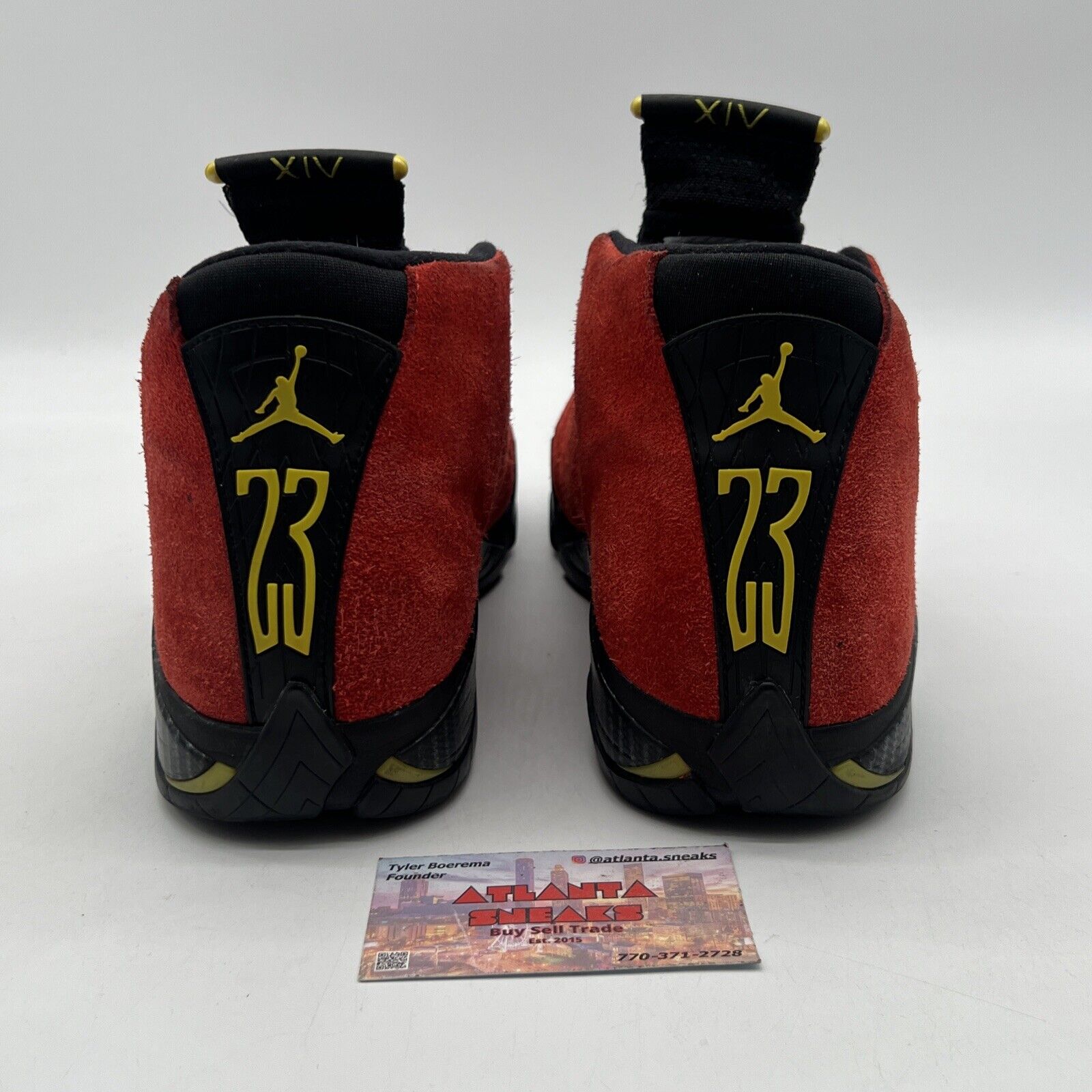 Size 11 - Air Jordan 14 Retro Ferrari Black Yellow Red Suede Silver (654459-670)