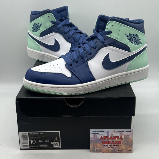 Size 10 - Jordan 1 Mid Blue Mint 2022 Brand New Og All