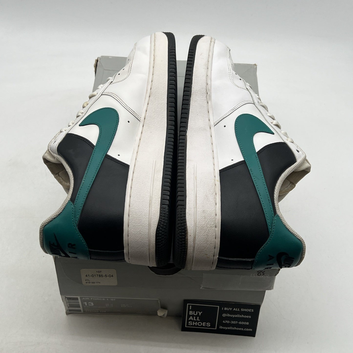 Size 13 - Nike Air Force 1 '07 White Green Black (315122-174)