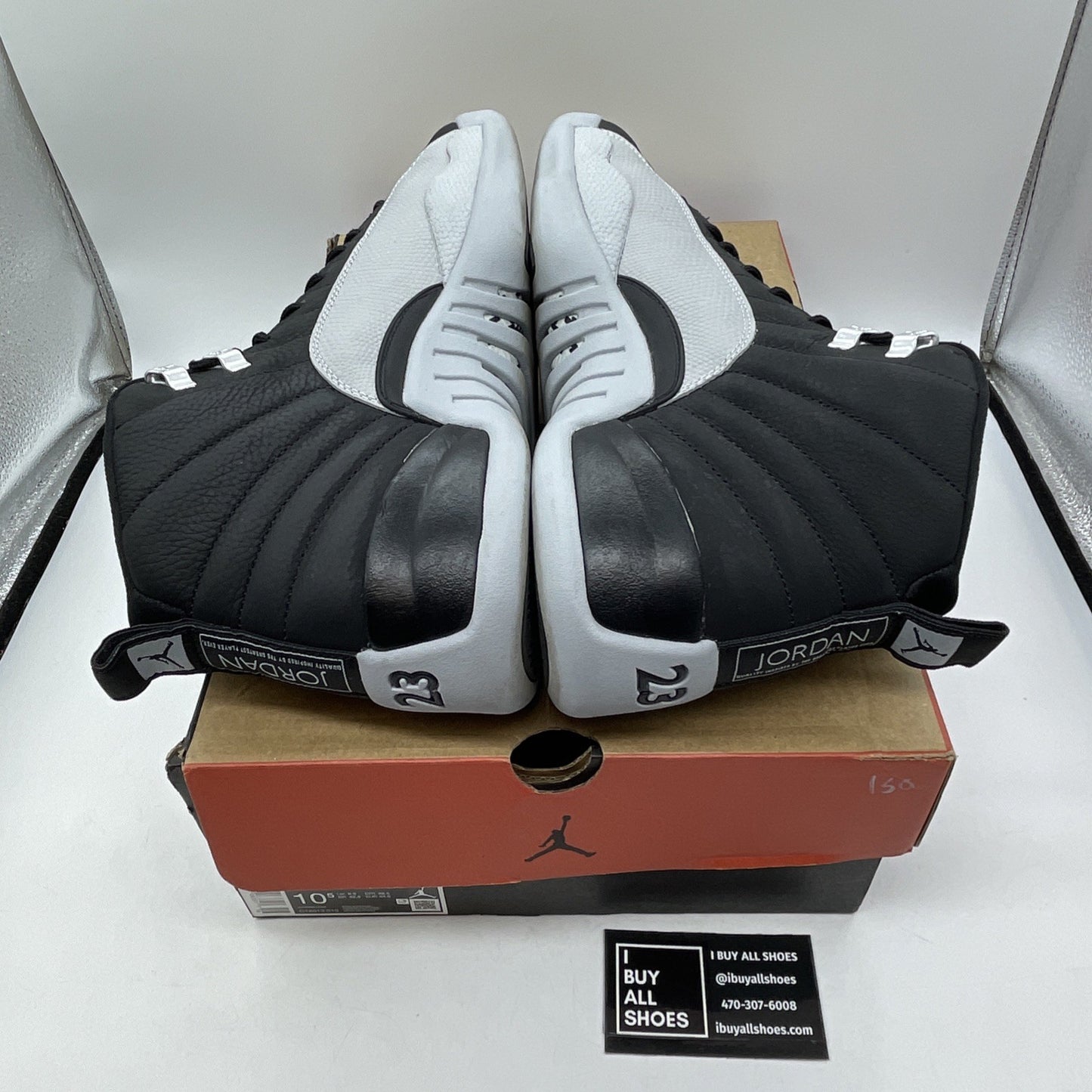 Size 10.5 - Air Jordan 12 Retro Barons Black Grey Leather (CT8013-010)