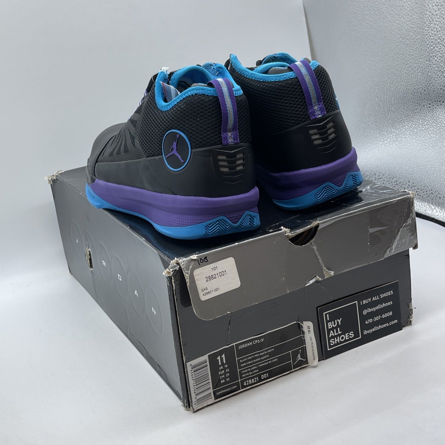 Size 11 - Jordan CP3.IV Black Purple Yellow Leather Suede (428821-001)