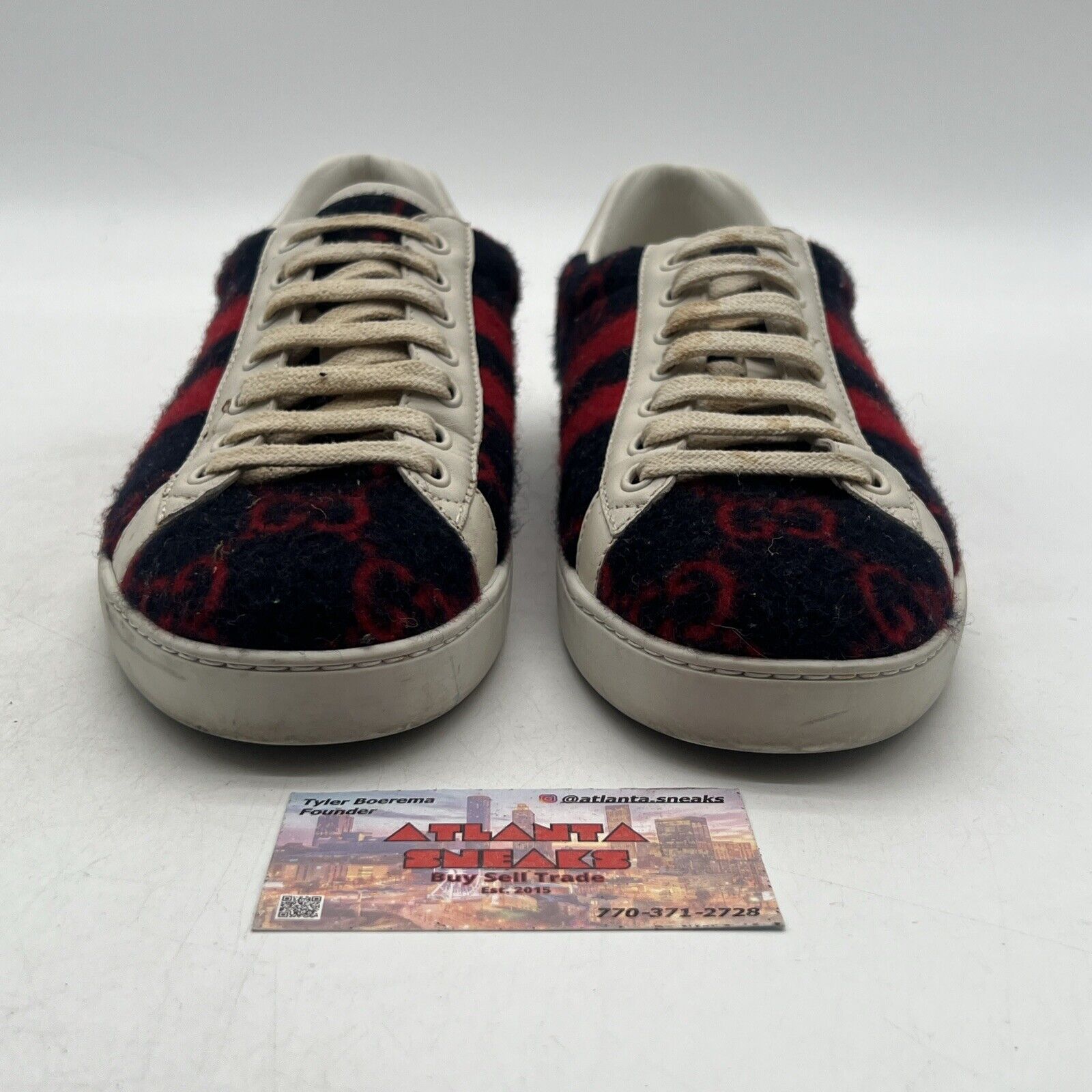 Size 7 - GUCCI GG TERRY CLOTH MONOGRAM VELVET SNEAKERS