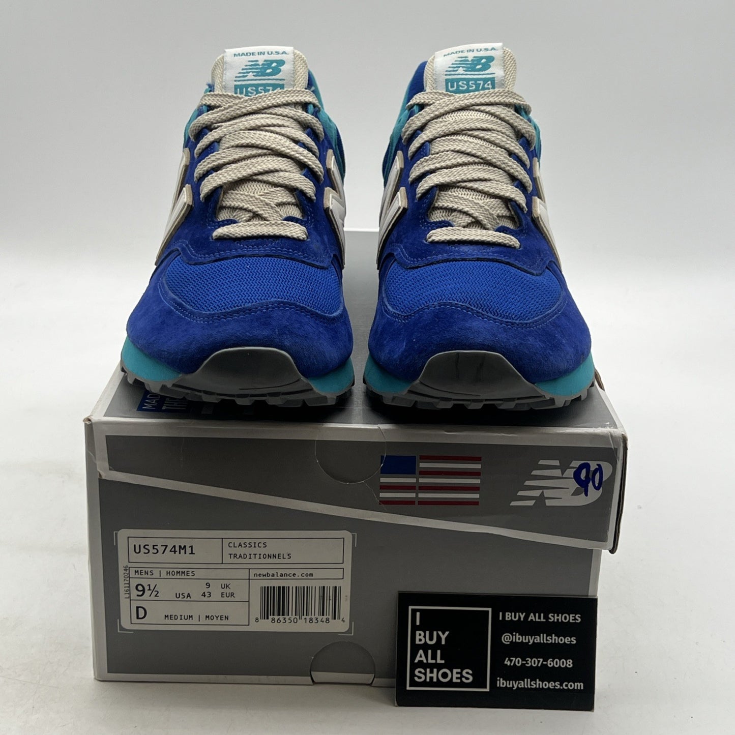 Size 9.5 - New Balance NB1 574 Blue Aqua (US574M1)