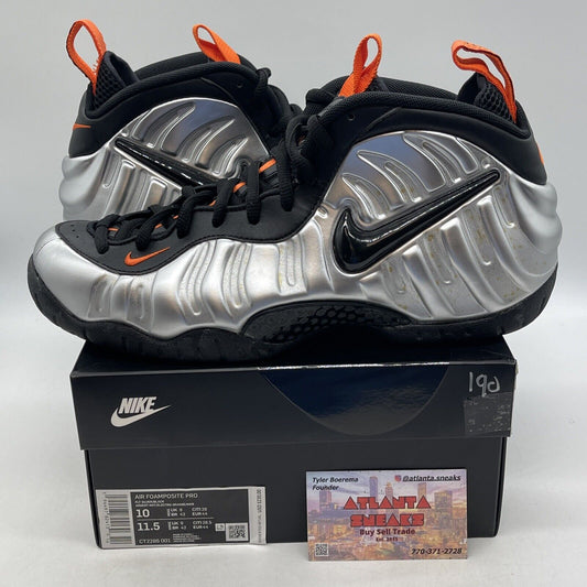 Size 10 - Nike Air Foamposite Pro Halloween Silver  Black Orange (CT2286-001)