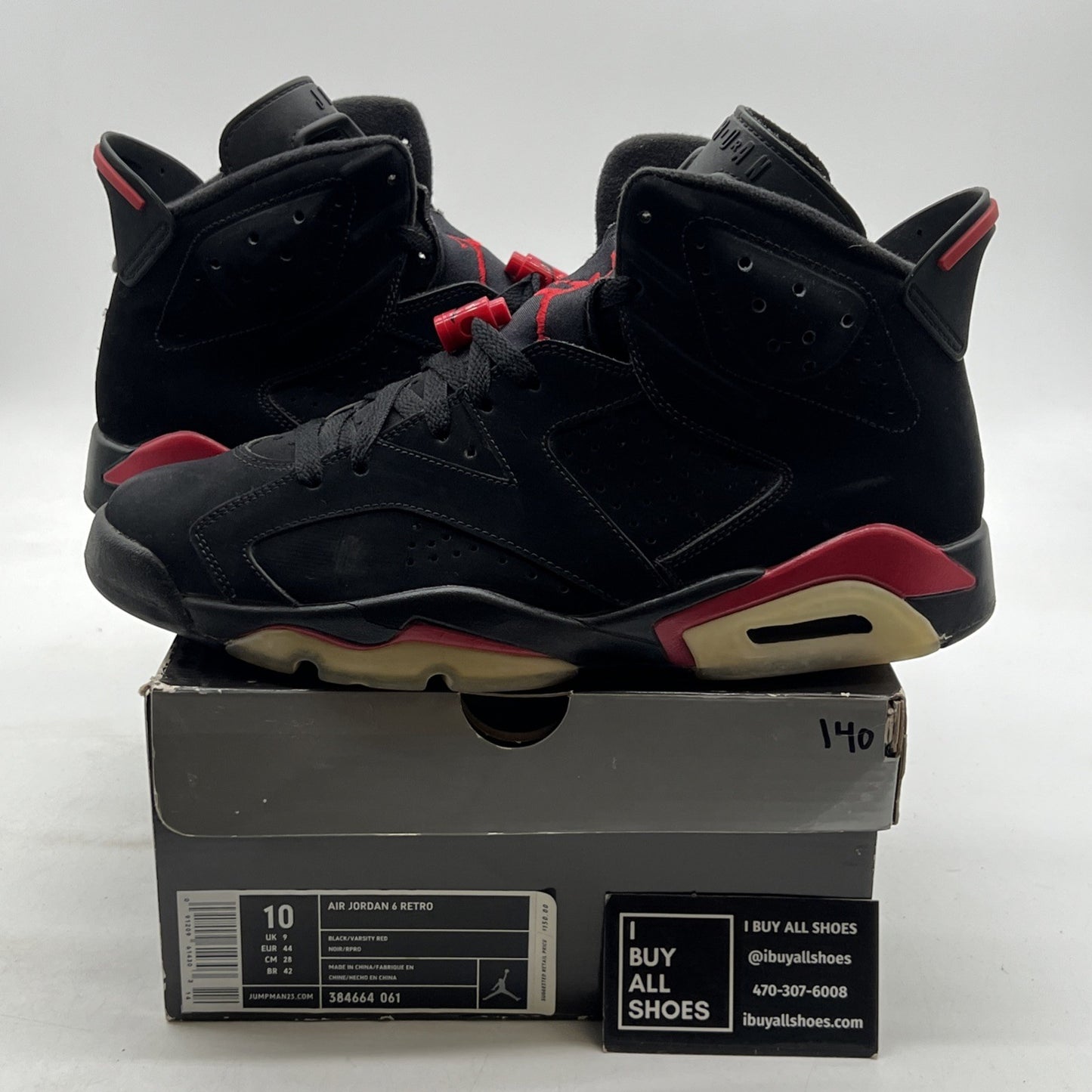 Size 10 - Air Jordan 6 Retro 2010 Varsity Red (384664-061)