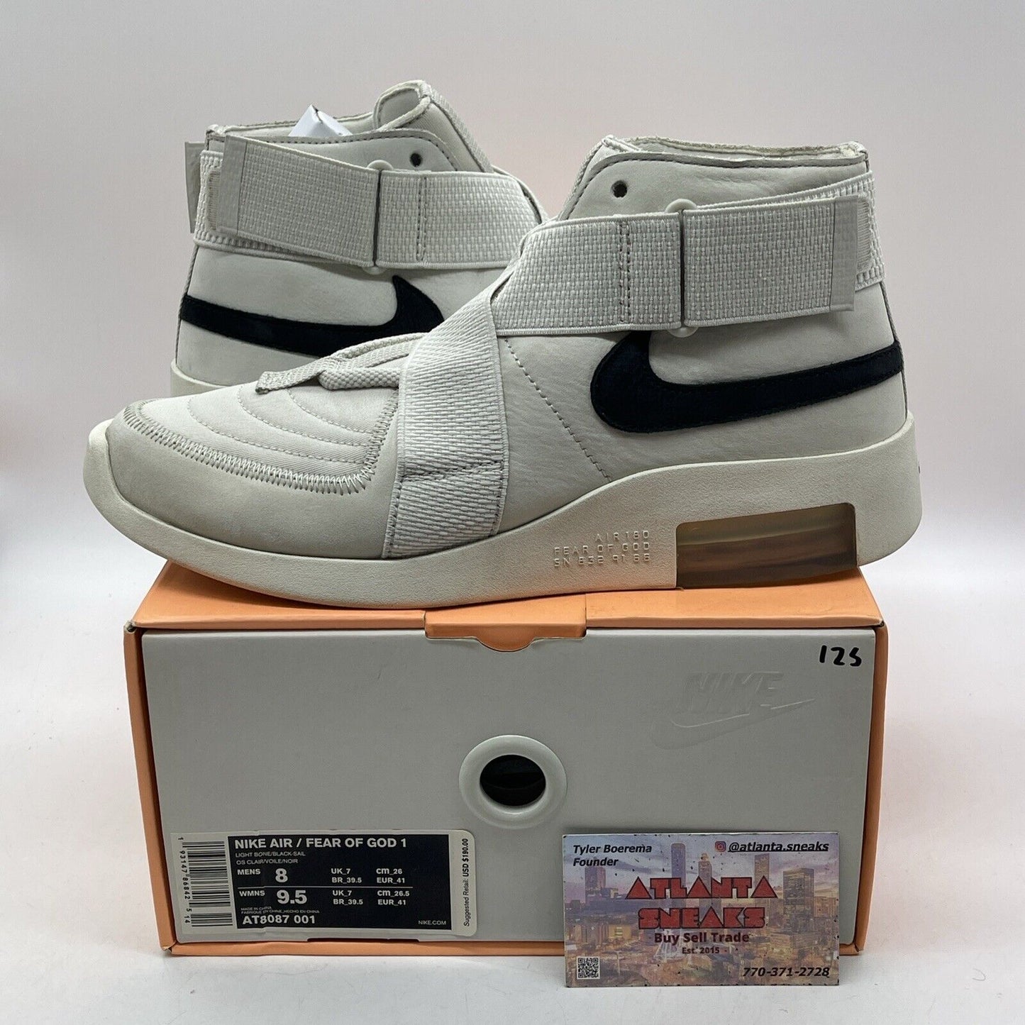 Size 8 - Nike Air Fear Of God Raid Light Bone Tan Brown Suede Black (AT8087-001)