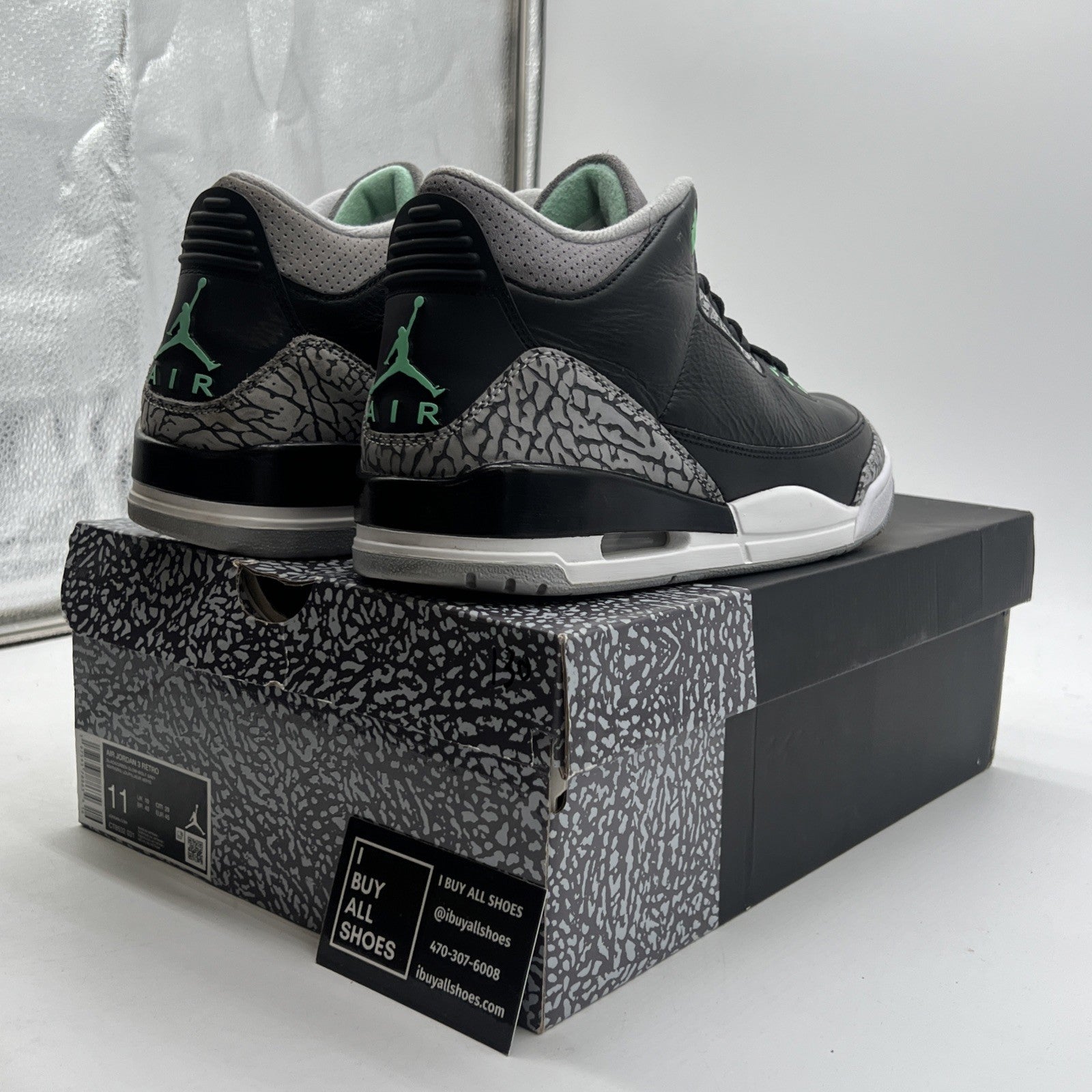 Size 11 - Air Jordan 3 Retro Green Glow (CT8532-031)