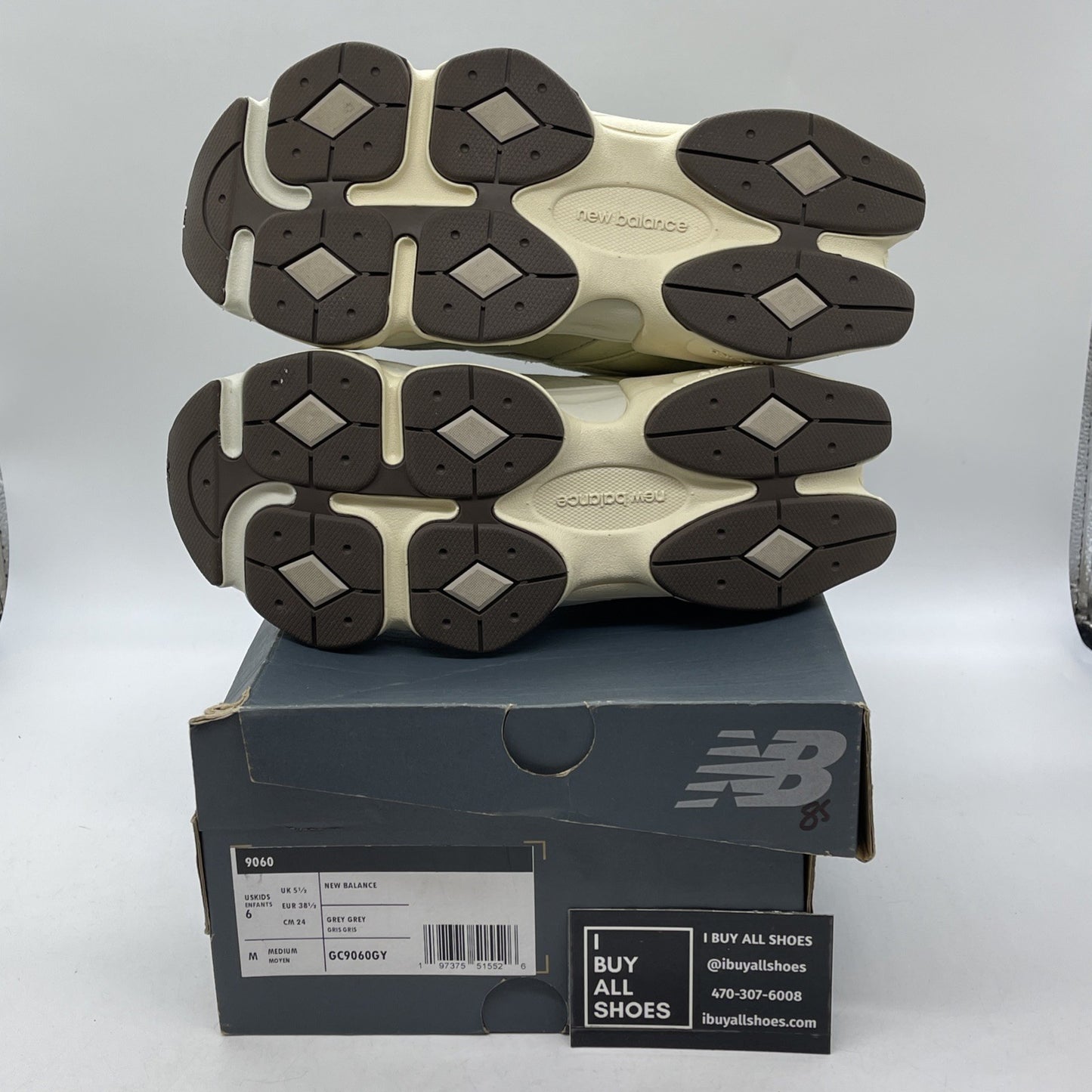 Size 6Y - New Balance 9060 Wide NB Olivine Green Suede (GC9060GY)