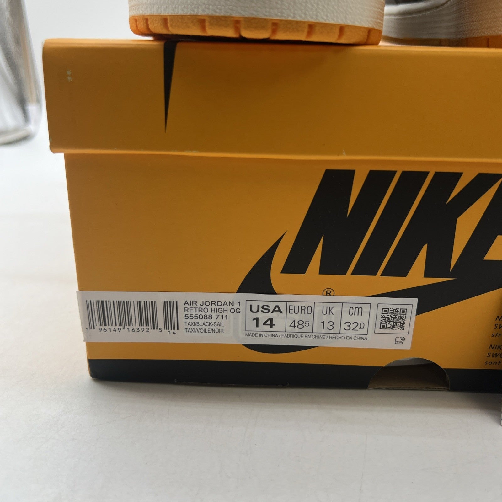 Size 14 - Air Jordan 1 Retro OG High Yellow Toe (555088-711)