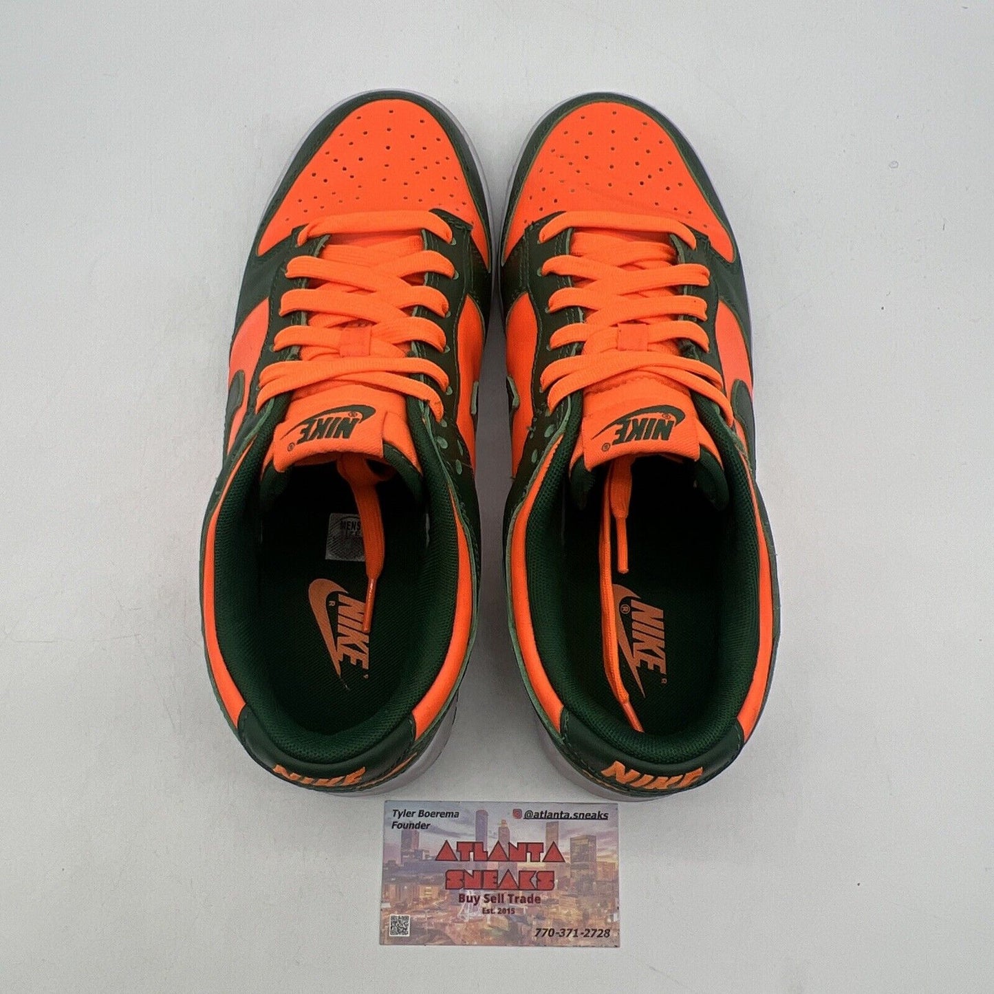 Size 8 - Nike Dunk Low Miami Hurricanes White Green Orange (DD1391-300)