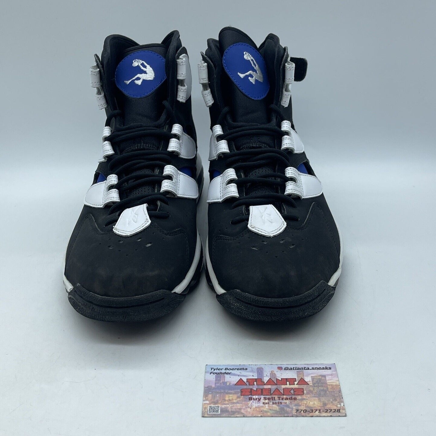 Size 12 - Reebok Shaq Attaq IV Orlando Magic Black Blue Suede white  (M41972)